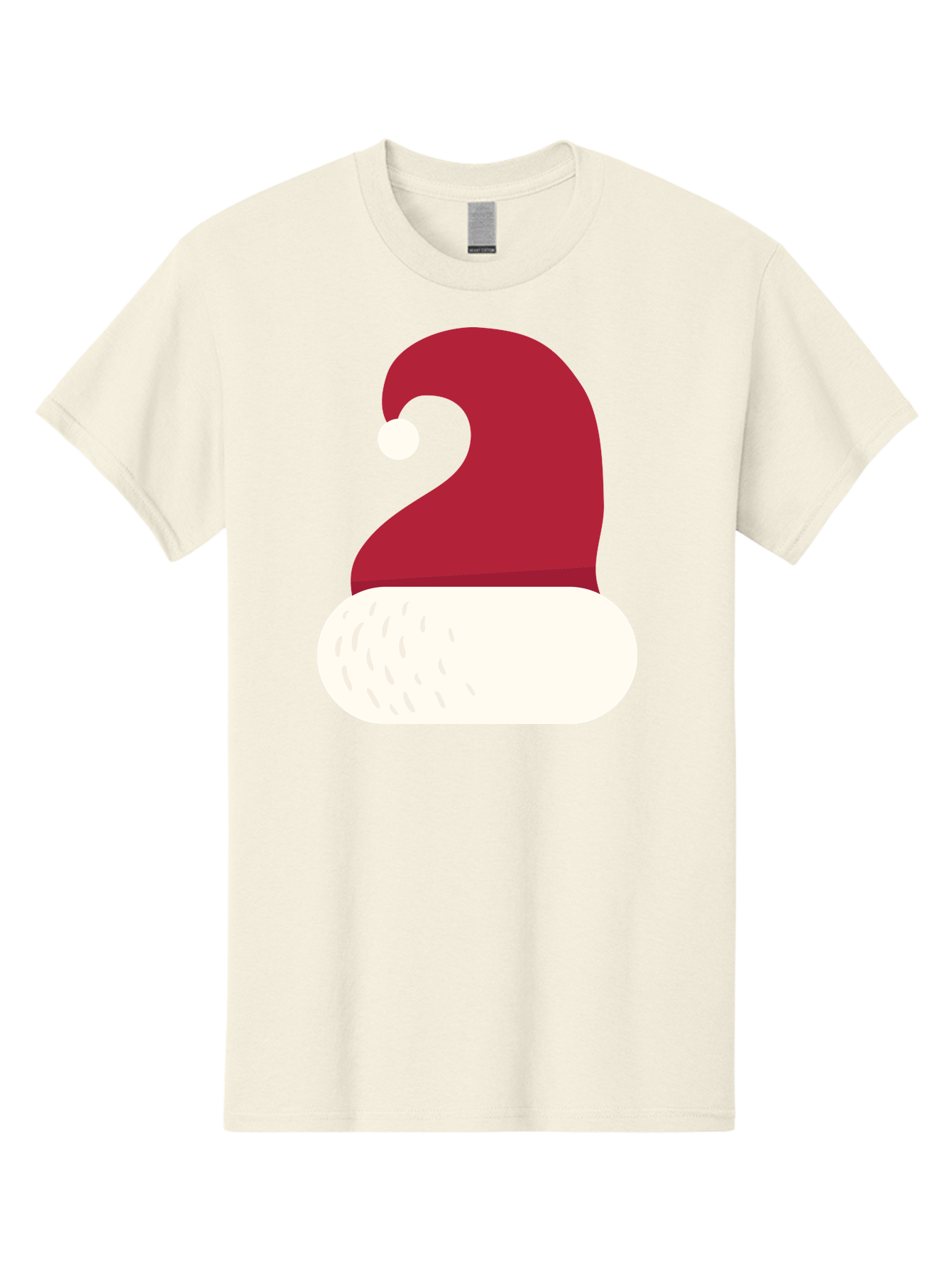 Santa-Hat Men'S Graphic Tee, 100% Cotton, Comfortable Casual Summer Wear, Machine Washable, Santa Hat, Christmas Hat, Red And White Hat, Winter Clothing, Festive Accessory, Holiday Fashion, Cartoon Style, Digital Illustration Aad135