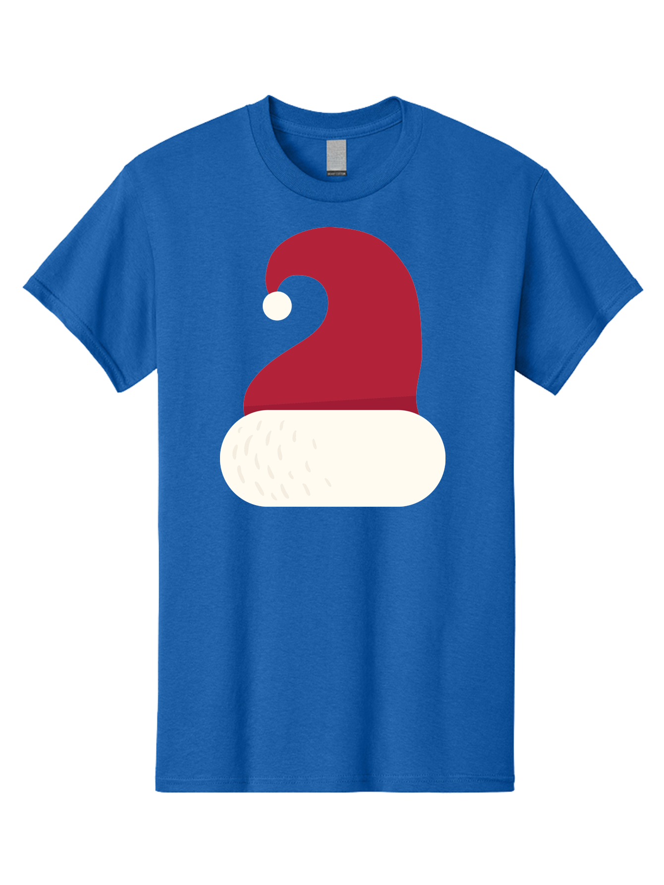 Santa-Hat Men'S Graphic Tee, 100% Cotton, Comfortable Casual Summer Wear, Machine Washable, Santa Hat, Christmas Hat, Red And White Hat, Winter Clothing, Festive Accessory, Holiday Fashion, Cartoon Style, Digital Illustration Aad135