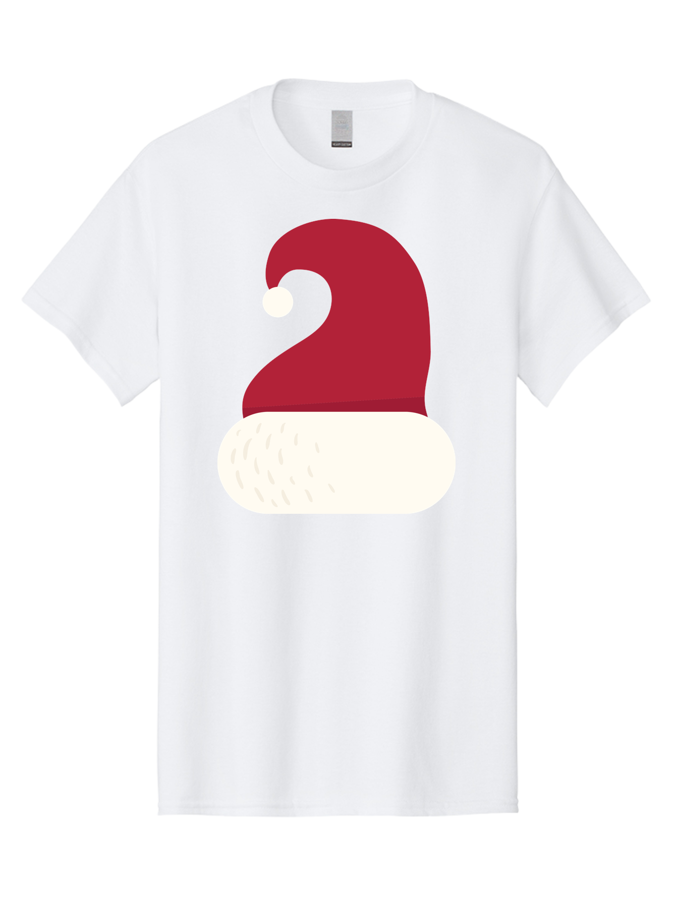 Santa-Hat Men'S Graphic Tee, 100% Cotton, Comfortable Casual Summer Wear, Machine Washable, Santa Hat, Christmas Hat, Red And White Hat, Winter Clothing, Festive Accessory, Holiday Fashion, Cartoon Style, Digital Illustration Aad135
