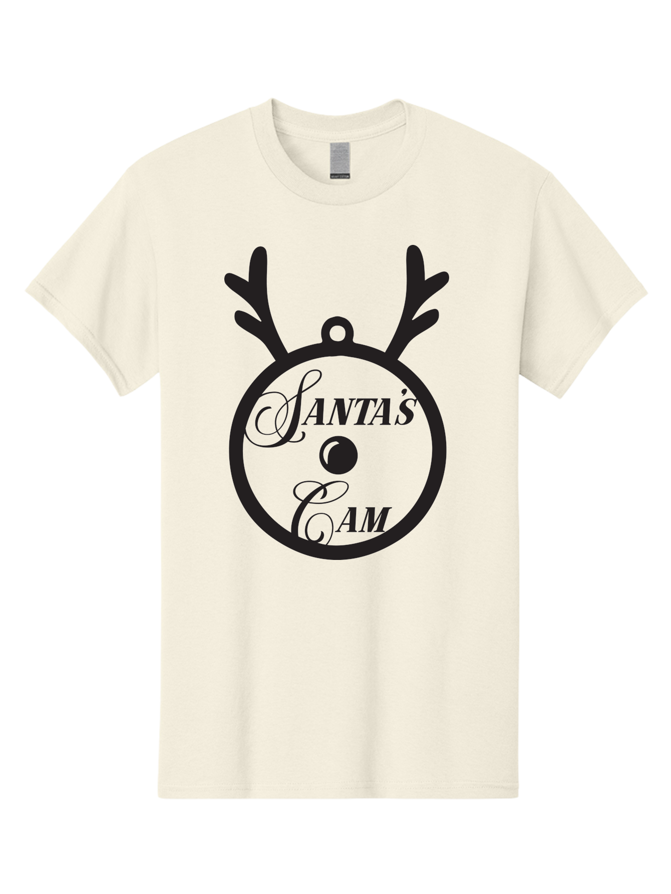 Santa-S-Cam Men'S Graphic Tee, 100% Cotton, Comfortable Casual Summer Wear, Machine Washable, Christmas Decoration, Santa'S Cam, Reindeer Antlers, Festive Design, Holiday Ornaments, Christmas Magic, Winter Wonderland, Holiday Cheer Aad136
