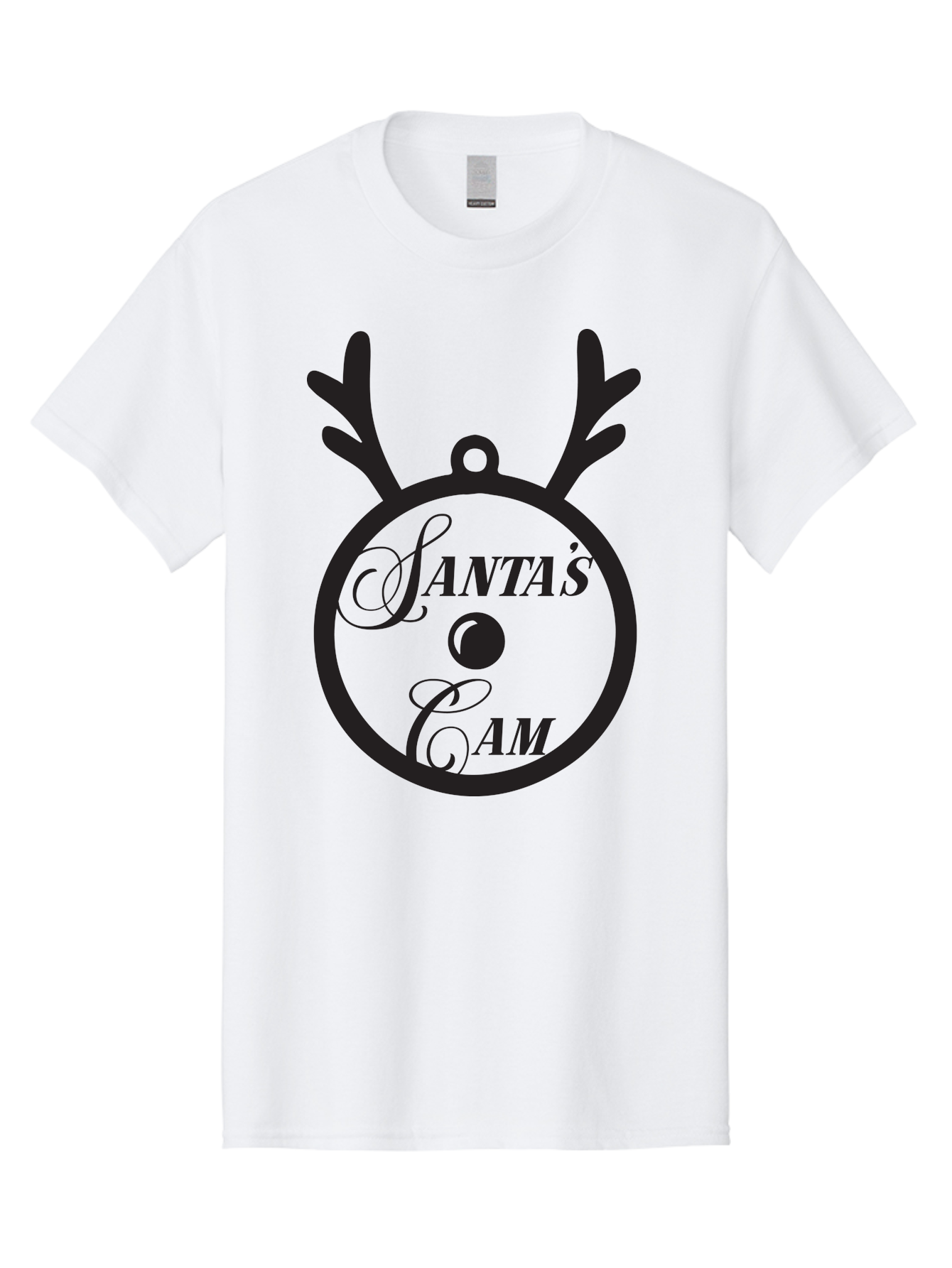 Santa-S-Cam Men'S Graphic Tee, 100% Cotton, Comfortable Casual Summer Wear, Machine Washable, Christmas Decoration, Santa'S Cam, Reindeer Antlers, Festive Design, Holiday Ornaments, Christmas Magic, Winter Wonderland, Holiday Cheer Aad136