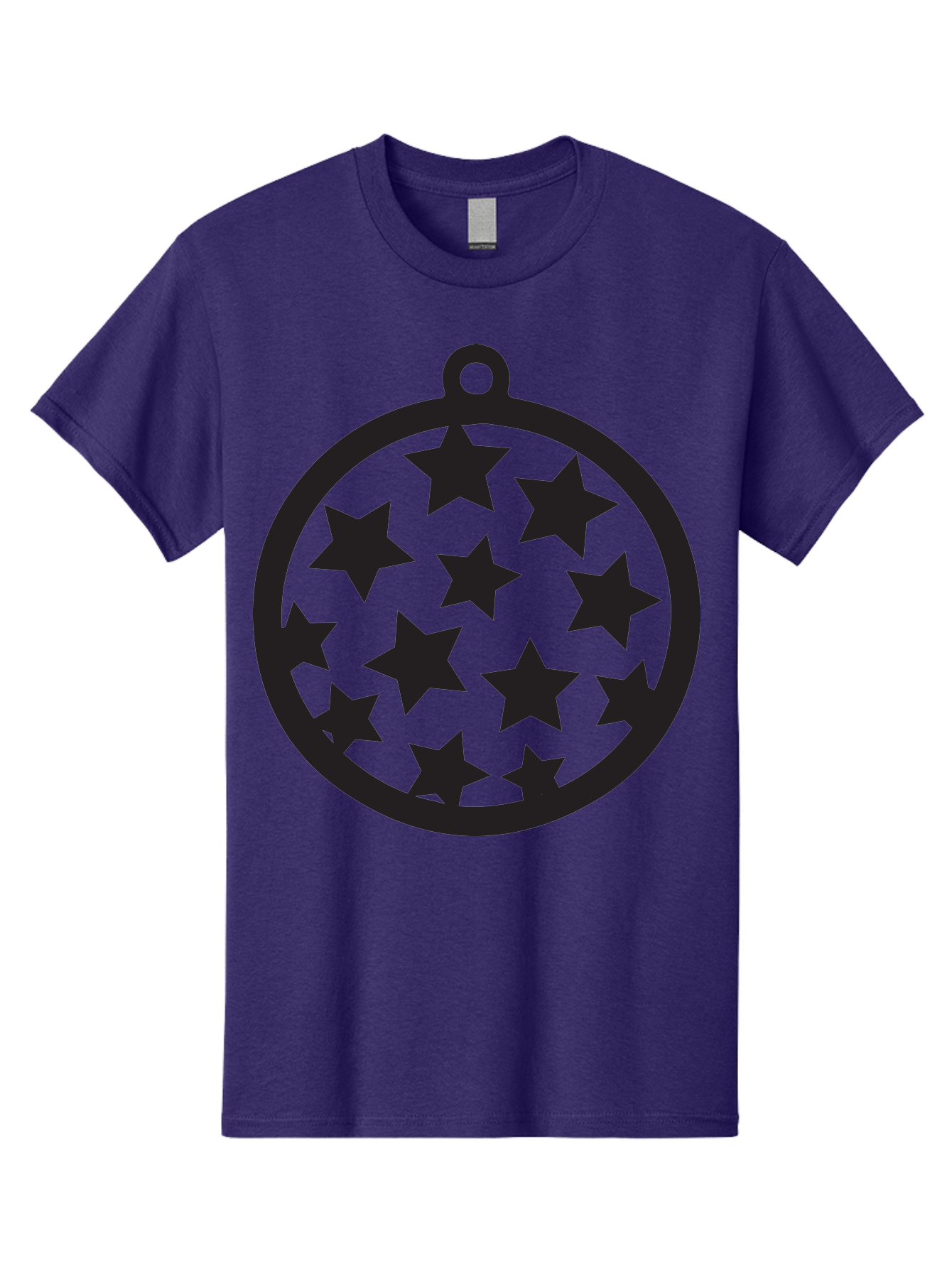 Seven-Star-Ball Men'S Graphic Tee, 100% Cotton, Comfortable Casual Summer Wear, Machine Washable, Seven Stars, Black Stars, Circular Frame, Ornament Design, Christmas Decoration, Festive Symbol, Star Pattern, Magic Symbol, Mystical Design Aad149