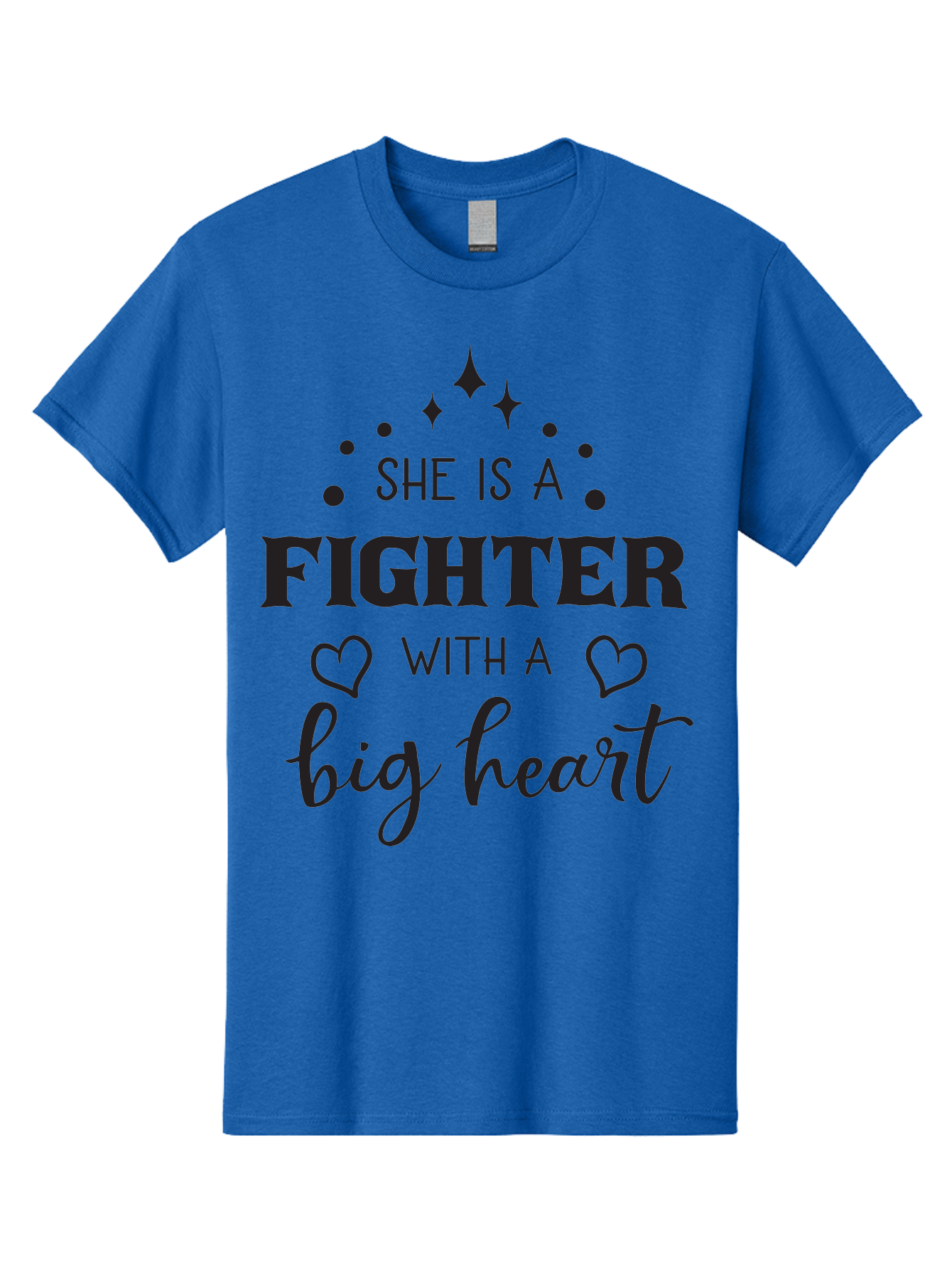 She-Is-A-Fighter Men'S Graphic Tee, 100% Cotton, Comfortable Casual Summer Wear, Machine Washable, Inspirational Quote, Motivational Phrase, Strong Woman, Fighter Mentality, Big Heart, Heartwarming Message, Empowerment, Positivity, Aad154