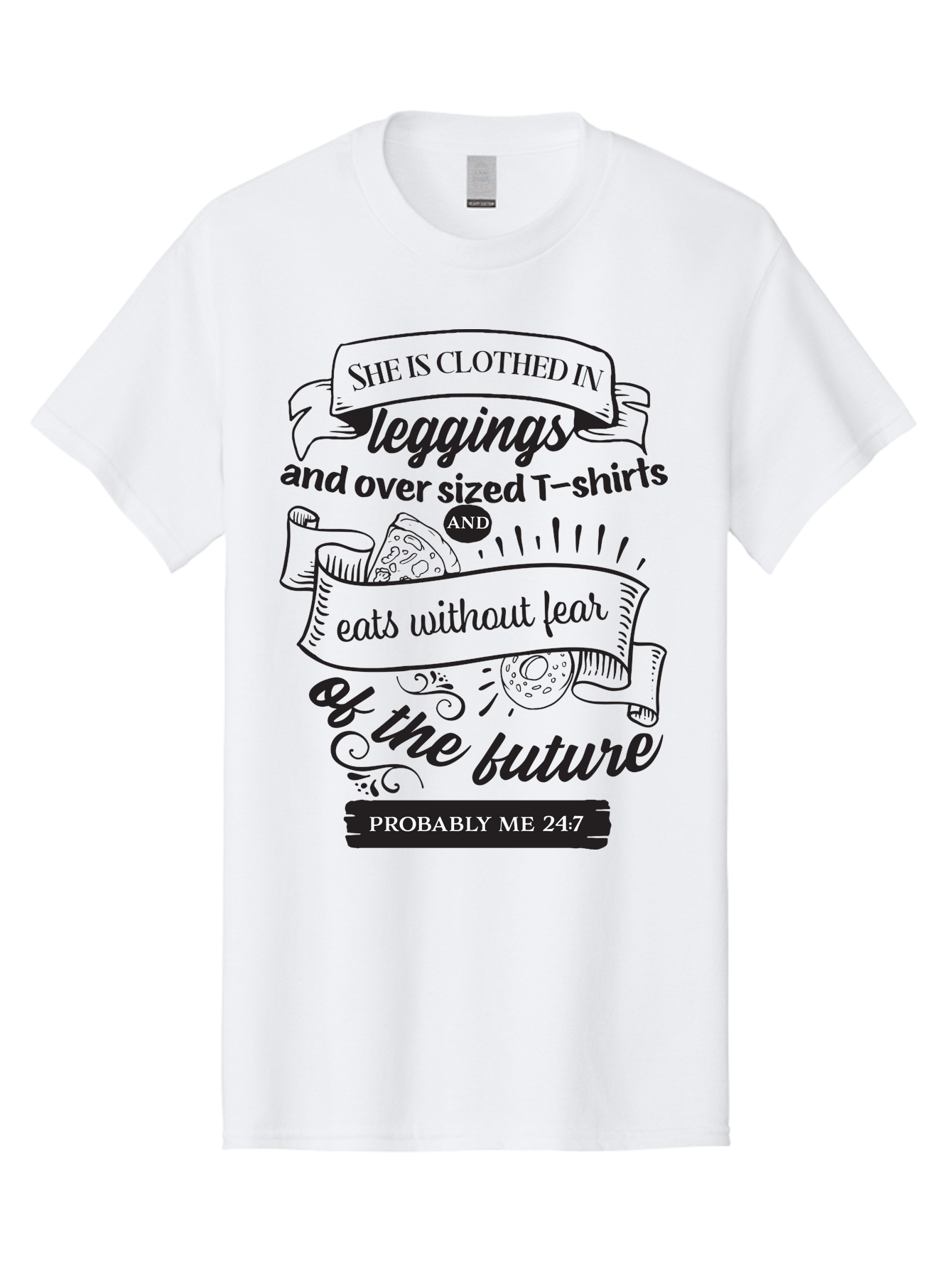 She-Is-Clothed-In-Leggings Men'S Graphic Tee, 100% Cotton, Comfortable Casual Summer Wear, Machine Washable, Funny Quote, Relatable Humor, Casual Fashion, Relaxed Lifestyle, Leggings And Oversized T-Shirts, Eating Without Fear, Aad156