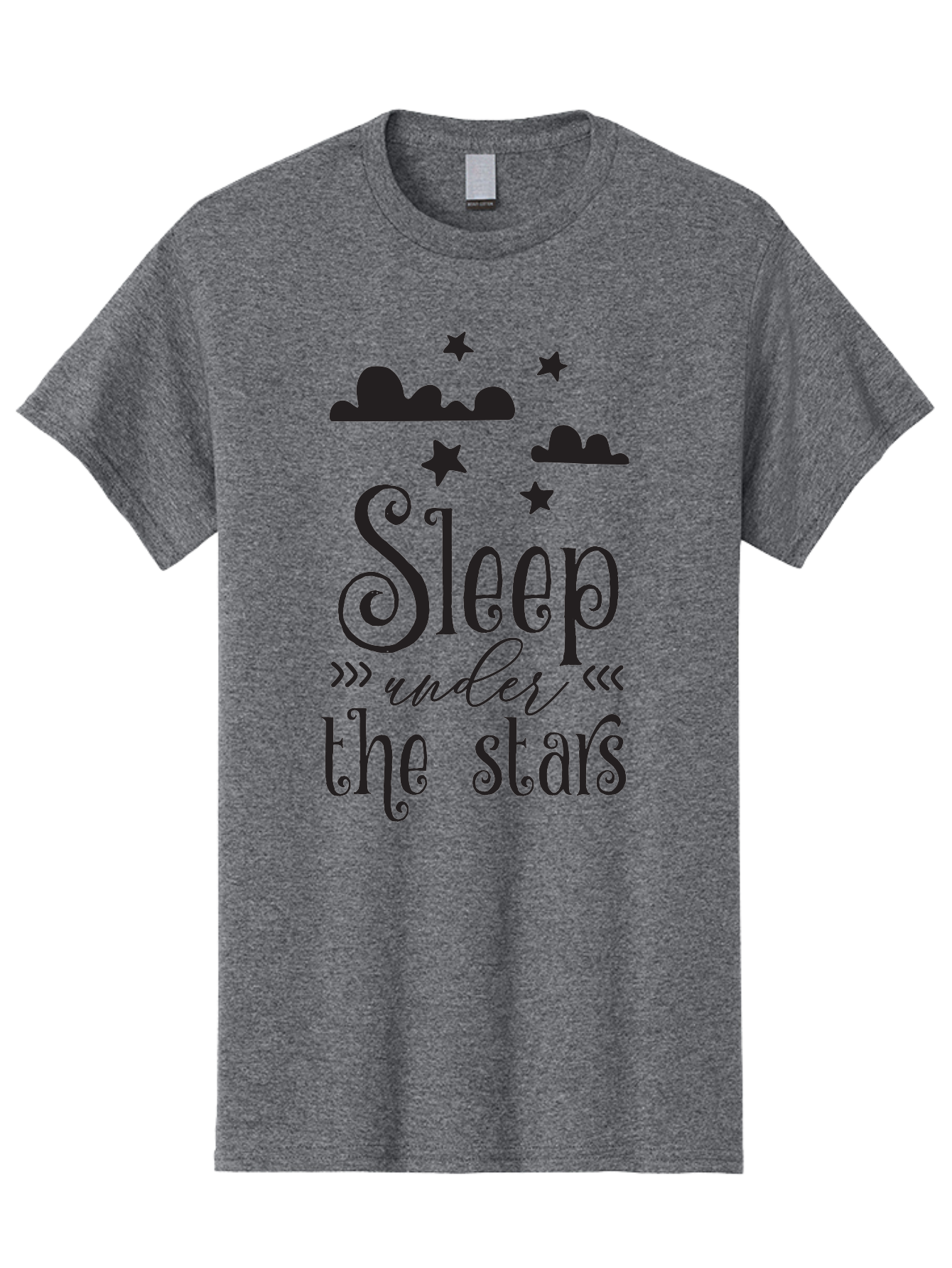 Sleep-Under-The-Stars Men'S Graphic Tee, 100% Cotton, Comfortable Casual Summer Wear, Machine Washable, Sleep Under The Stars, Night Sky, Starry Night, Relaxation, Calming Quote, Inspirational Quote, Celestial Theme, Dreamy Atmosphere Aad164