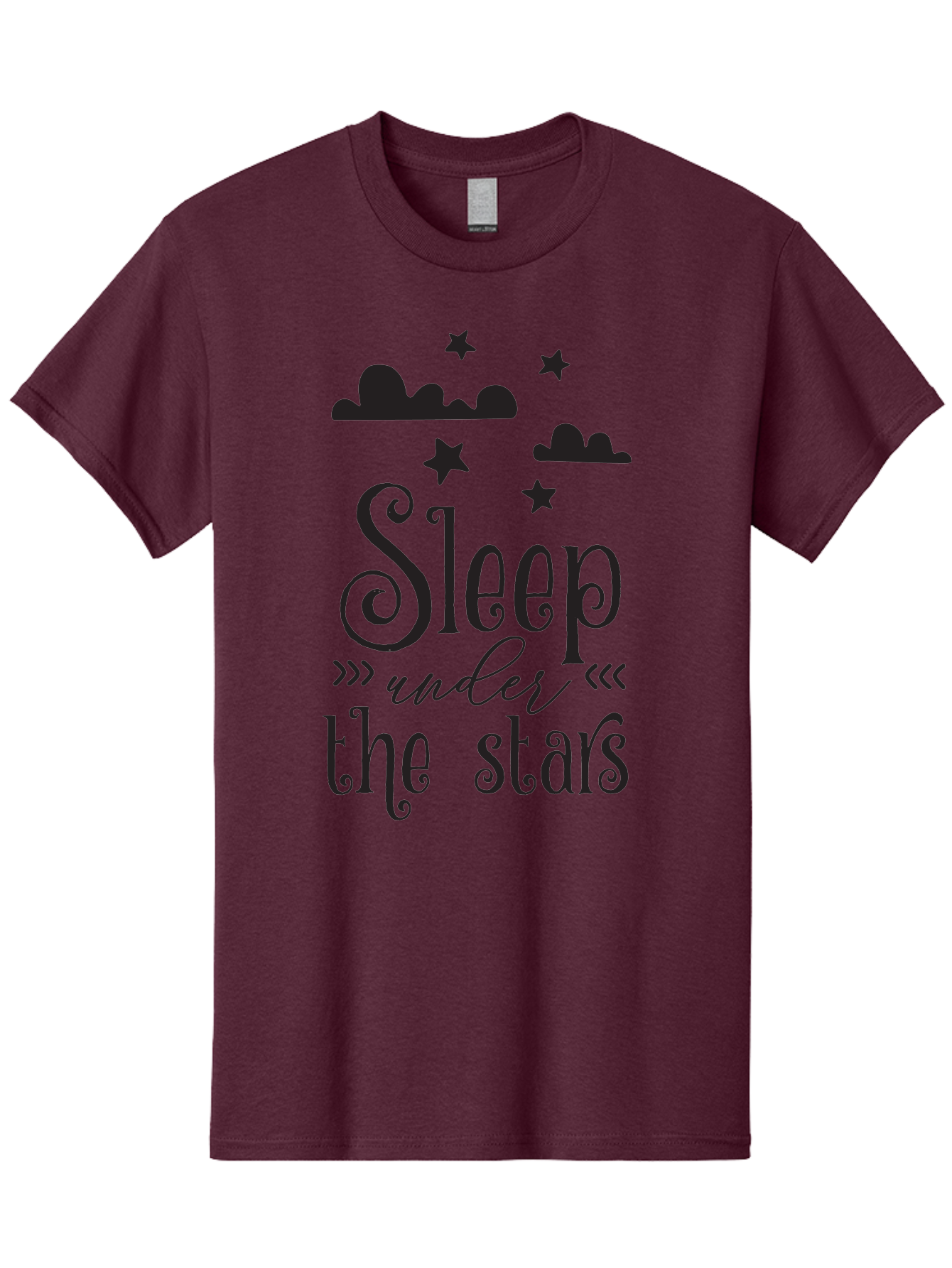 Sleep-Under-The-Stars Men'S Graphic Tee, 100% Cotton, Comfortable Casual Summer Wear, Machine Washable, Sleep Under The Stars, Night Sky, Starry Night, Relaxation, Calming Quote, Inspirational Quote, Celestial Theme, Dreamy Atmosphere Aad164