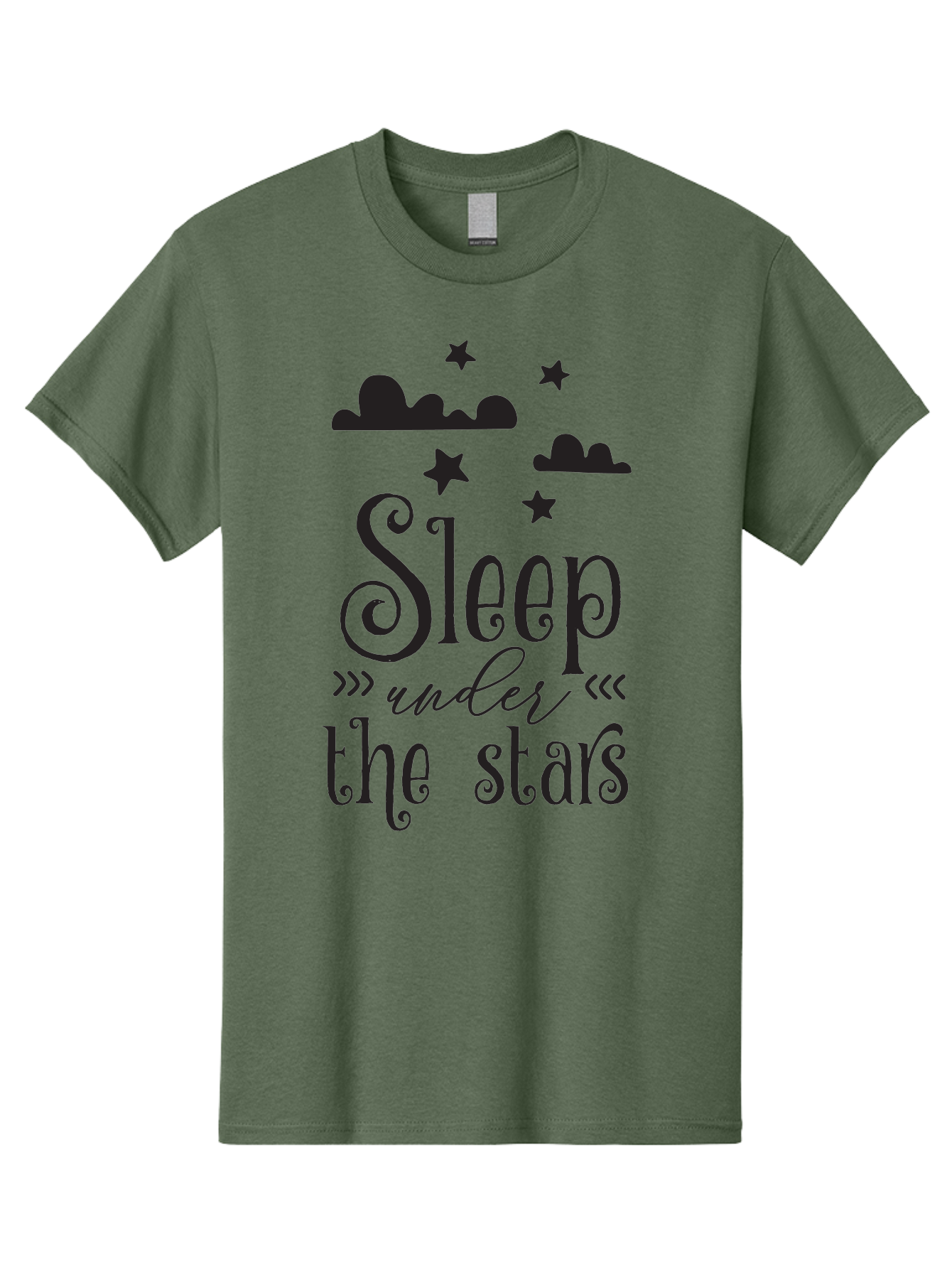 Sleep-Under-The-Stars Men'S Graphic Tee, 100% Cotton, Comfortable Casual Summer Wear, Machine Washable, Sleep Under The Stars, Night Sky, Starry Night, Relaxation, Calming Quote, Inspirational Quote, Celestial Theme, Dreamy Atmosphere Aad164