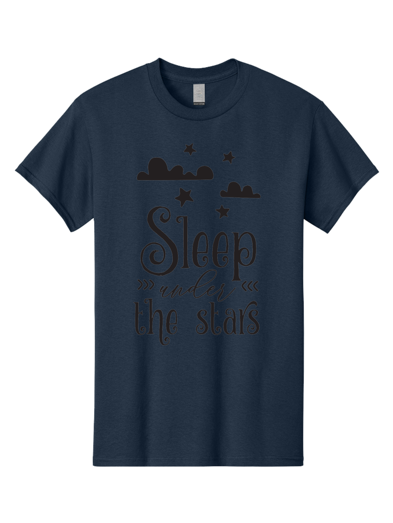 Sleep-Under-The-Stars Men'S Graphic Tee, 100% Cotton, Comfortable Casual Summer Wear, Machine Washable, Sleep Under The Stars, Night Sky, Starry Night, Relaxation, Calming Quote, Inspirational Quote, Celestial Theme, Dreamy Atmosphere Aad164