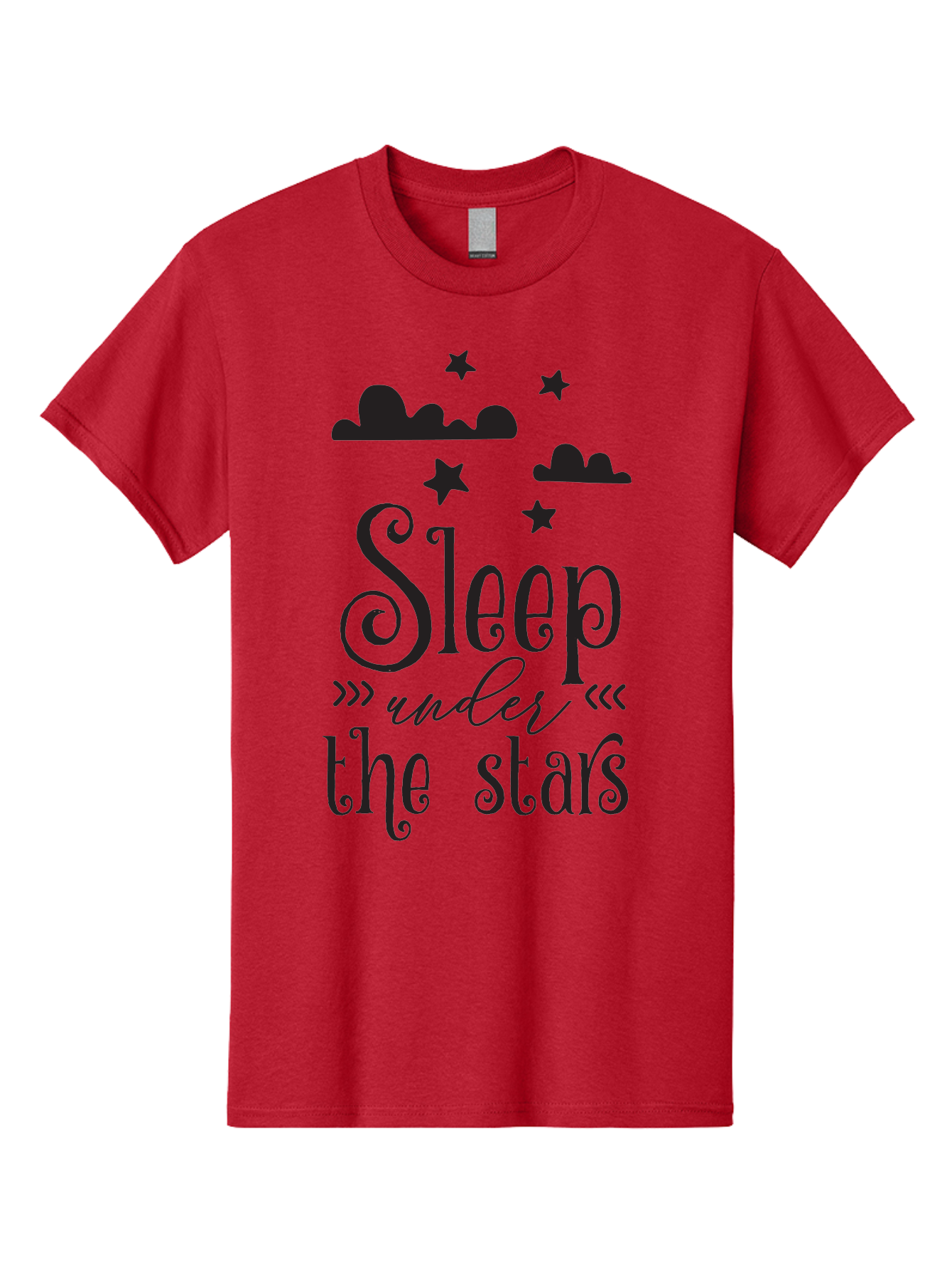 Sleep-Under-The-Stars Men'S Graphic Tee, 100% Cotton, Comfortable Casual Summer Wear, Machine Washable, Sleep Under The Stars, Night Sky, Starry Night, Relaxation, Calming Quote, Inspirational Quote, Celestial Theme, Dreamy Atmosphere Aad164