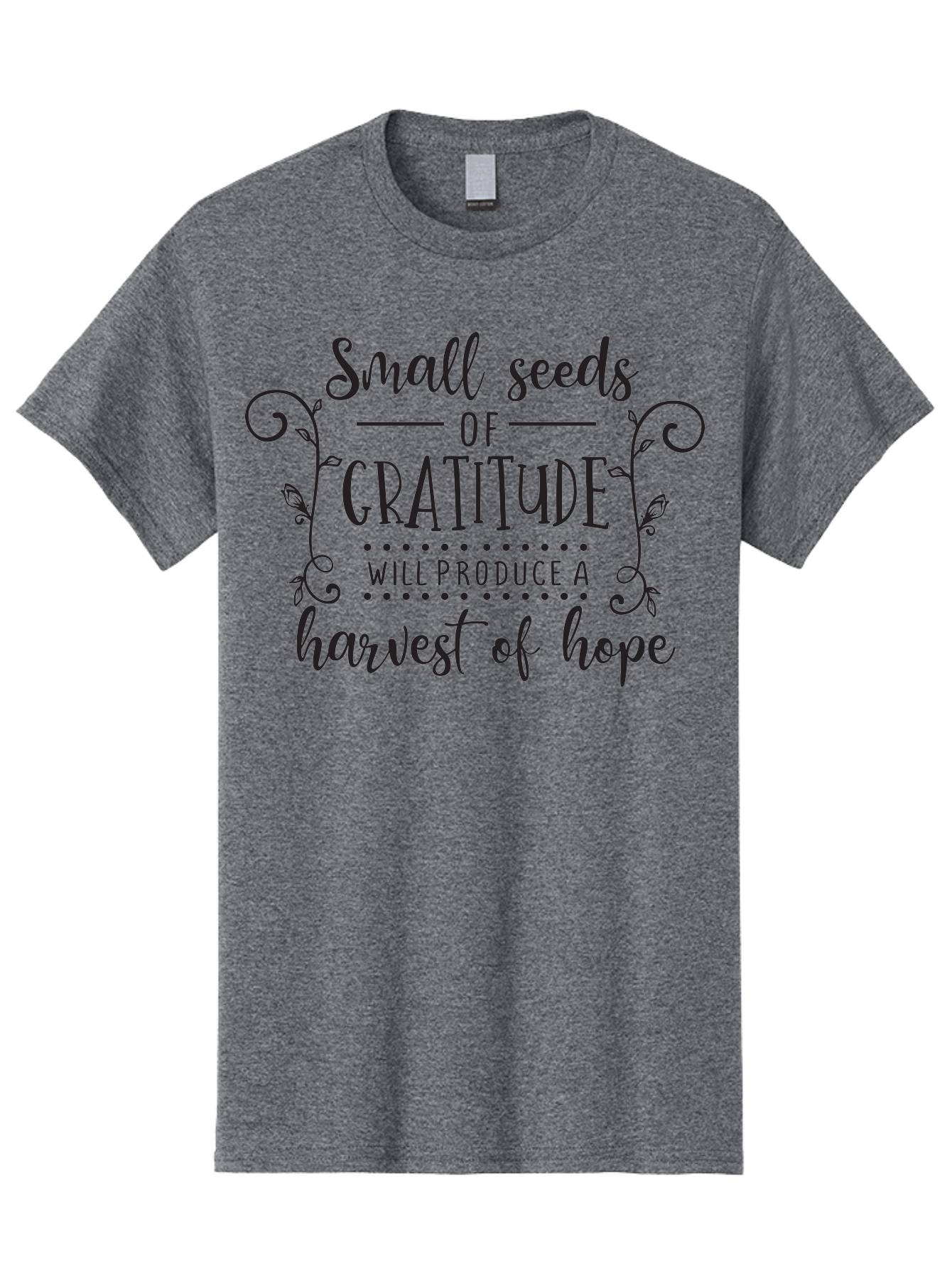 Small-Seeds-Of-Gratitude Men'S Graphic Tee, 100% Cotton, Comfortable Casual Summer Wear, Machine Washable, Gratitude Quotes, Hope And Positivity, Inspirational Sayings, Motivational Phrases, Positive Affirmations, Uplifting Messages, Aad166