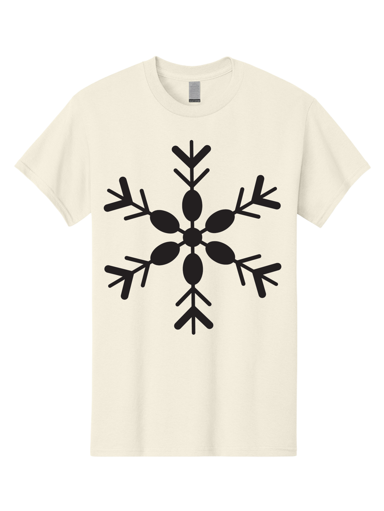 Snowflake-2 Men'S Graphic Tee, 100% Cotton, Comfortable Casual Summer Wear, Machine Washable, Symmetrical Black Snowflake, Winter Wonderland, Festive Design, Intricate Patterns, Six-Pointed Star, Christmas Decorations, Holiday Graphics, Aad168