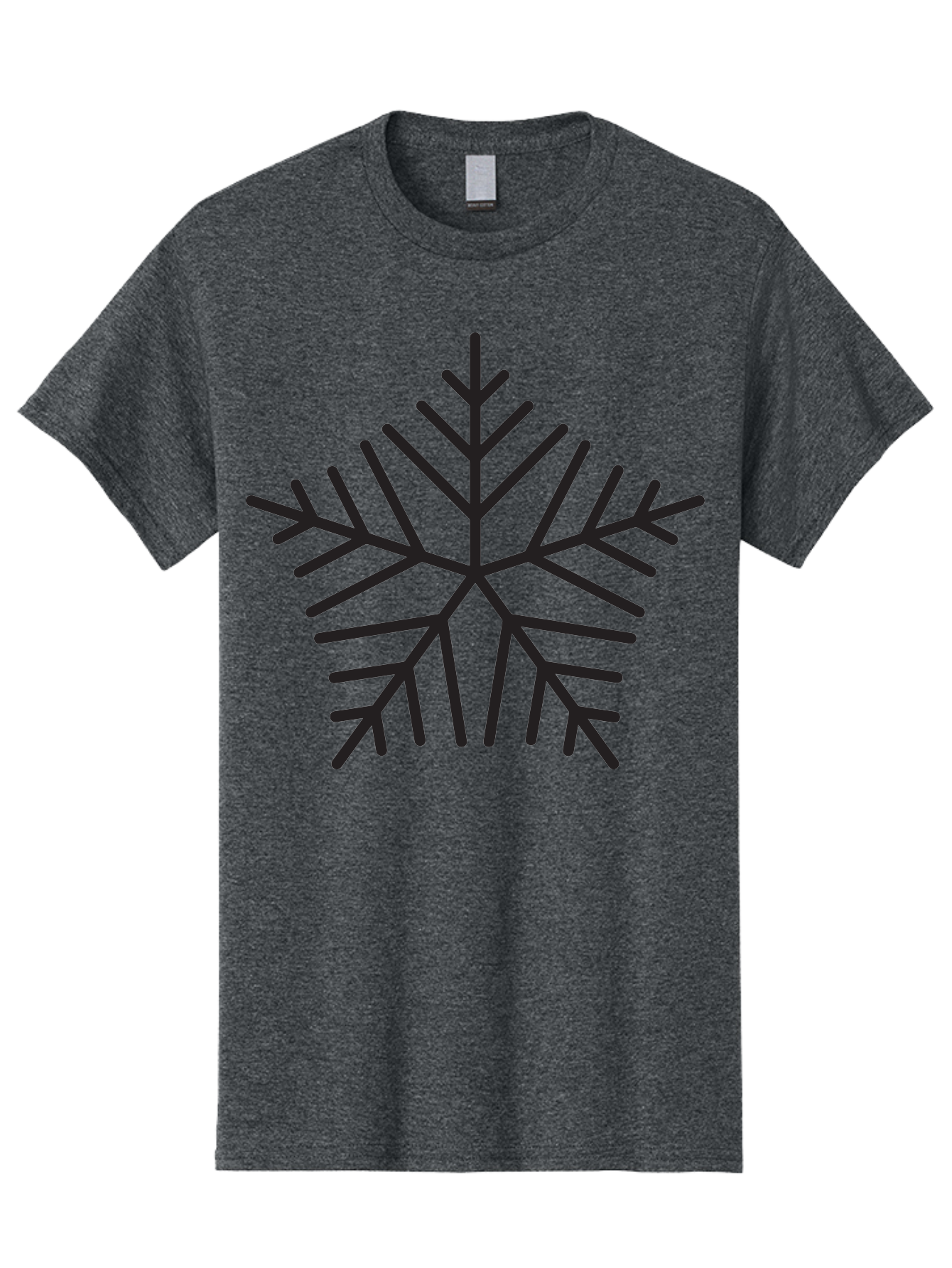 Snowflake-3 Men'S Graphic Tee, 100% Cotton, Comfortable Casual Summer Wear, Machine Washable, Snowflake, Symmetrical Design, Black Silhouette, Winter Symbol, Frosty Theme, Geometric Pattern, Delicate Branches, Intricate Details, Aad169