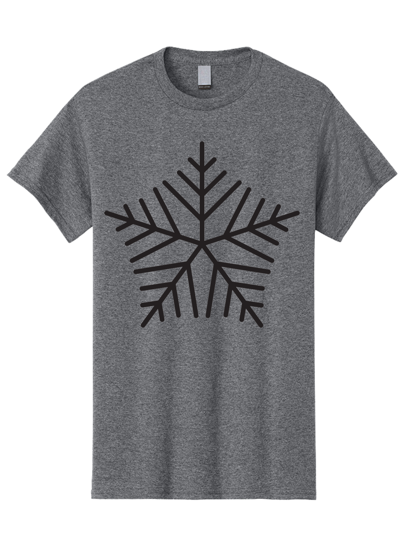 Snowflake-3 Men'S Graphic Tee, 100% Cotton, Comfortable Casual Summer Wear, Machine Washable, Snowflake, Symmetrical Design, Black Silhouette, Winter Symbol, Frosty Theme, Geometric Pattern, Delicate Branches, Intricate Details, Aad169