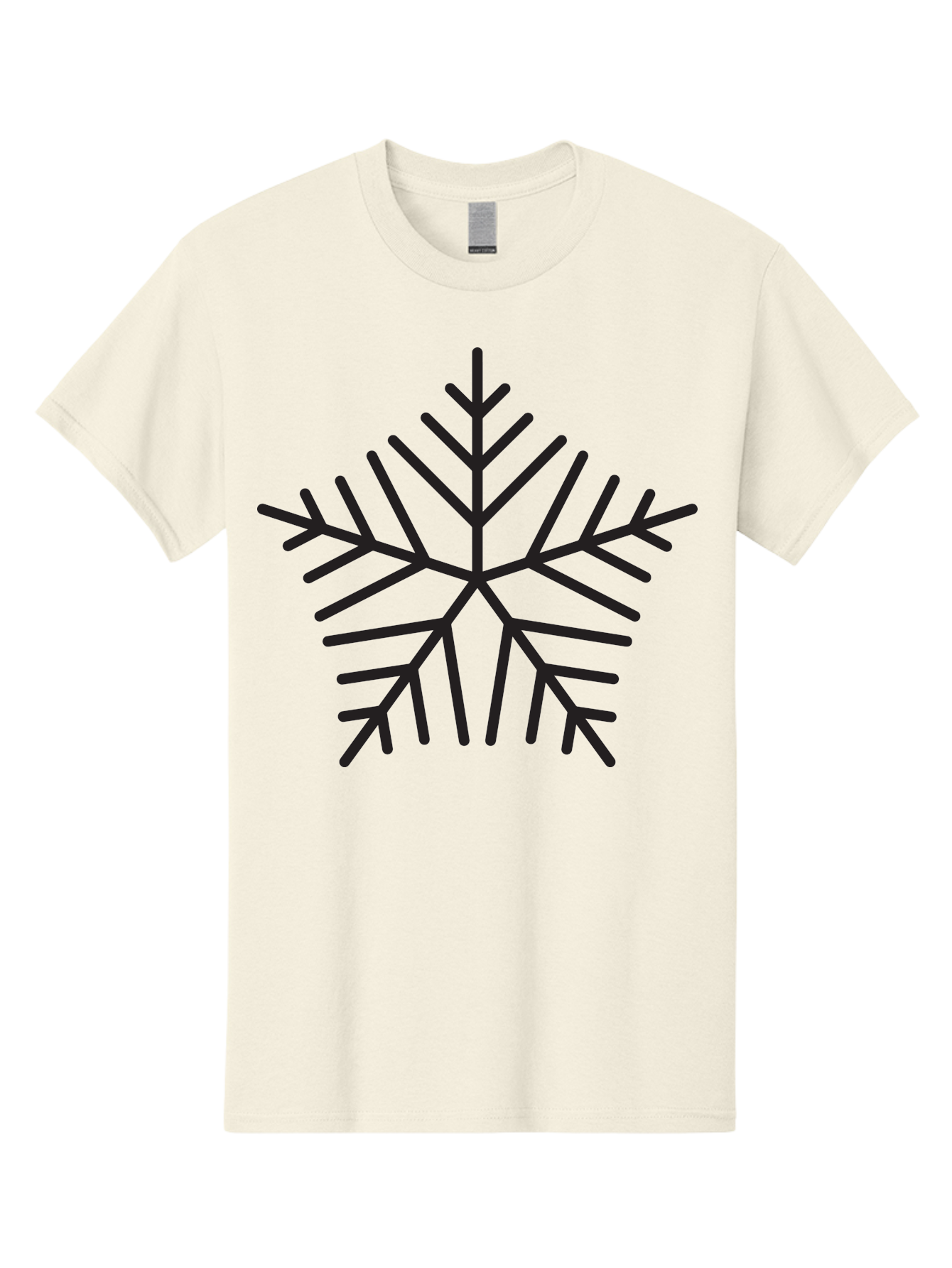 Snowflake-3 Men'S Graphic Tee, 100% Cotton, Comfortable Casual Summer Wear, Machine Washable, Snowflake, Symmetrical Design, Black Silhouette, Winter Symbol, Frosty Theme, Geometric Pattern, Delicate Branches, Intricate Details, Aad169