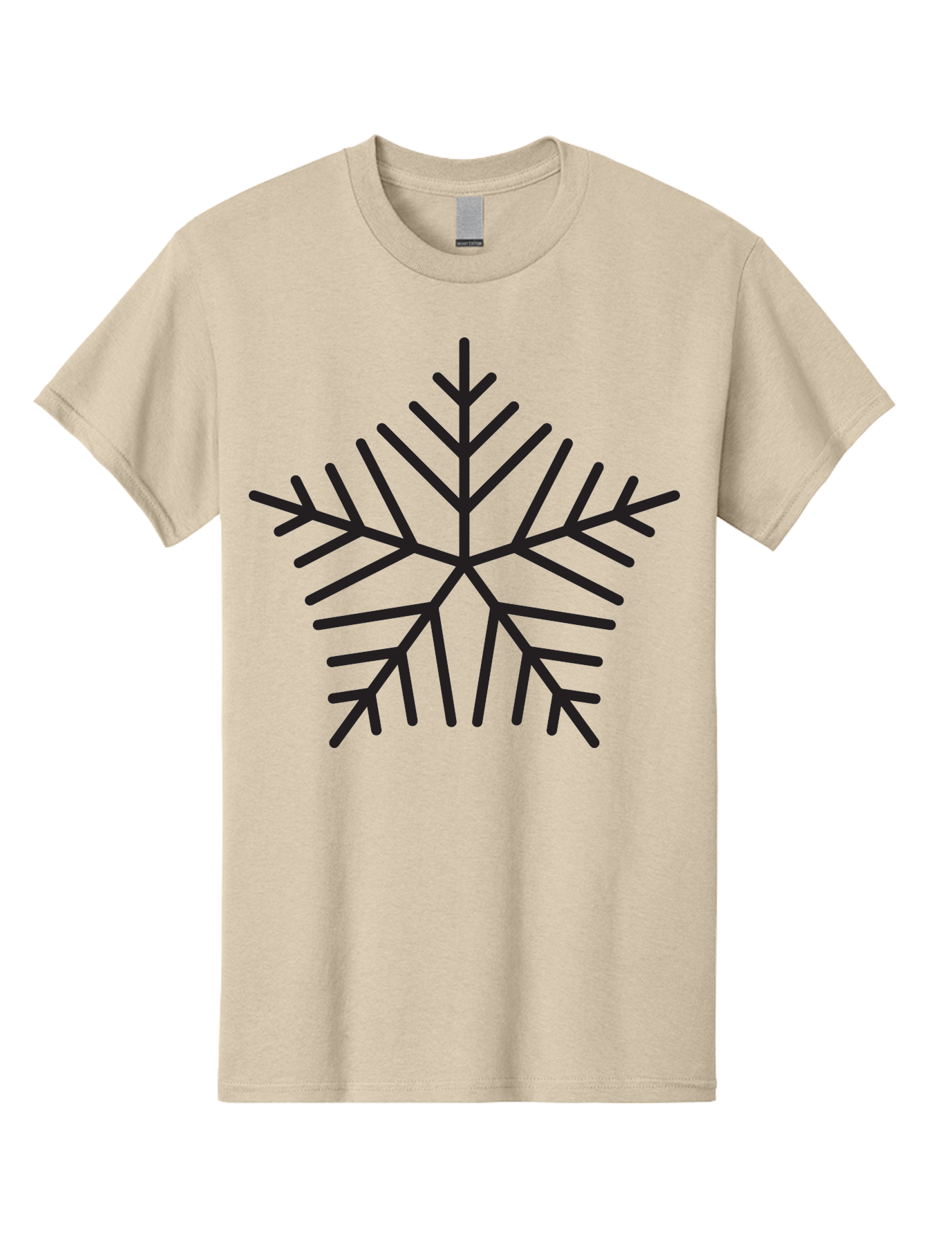 Snowflake-3 Men'S Graphic Tee, 100% Cotton, Comfortable Casual Summer Wear, Machine Washable, Snowflake, Symmetrical Design, Black Silhouette, Winter Symbol, Frosty Theme, Geometric Pattern, Delicate Branches, Intricate Details, Aad169