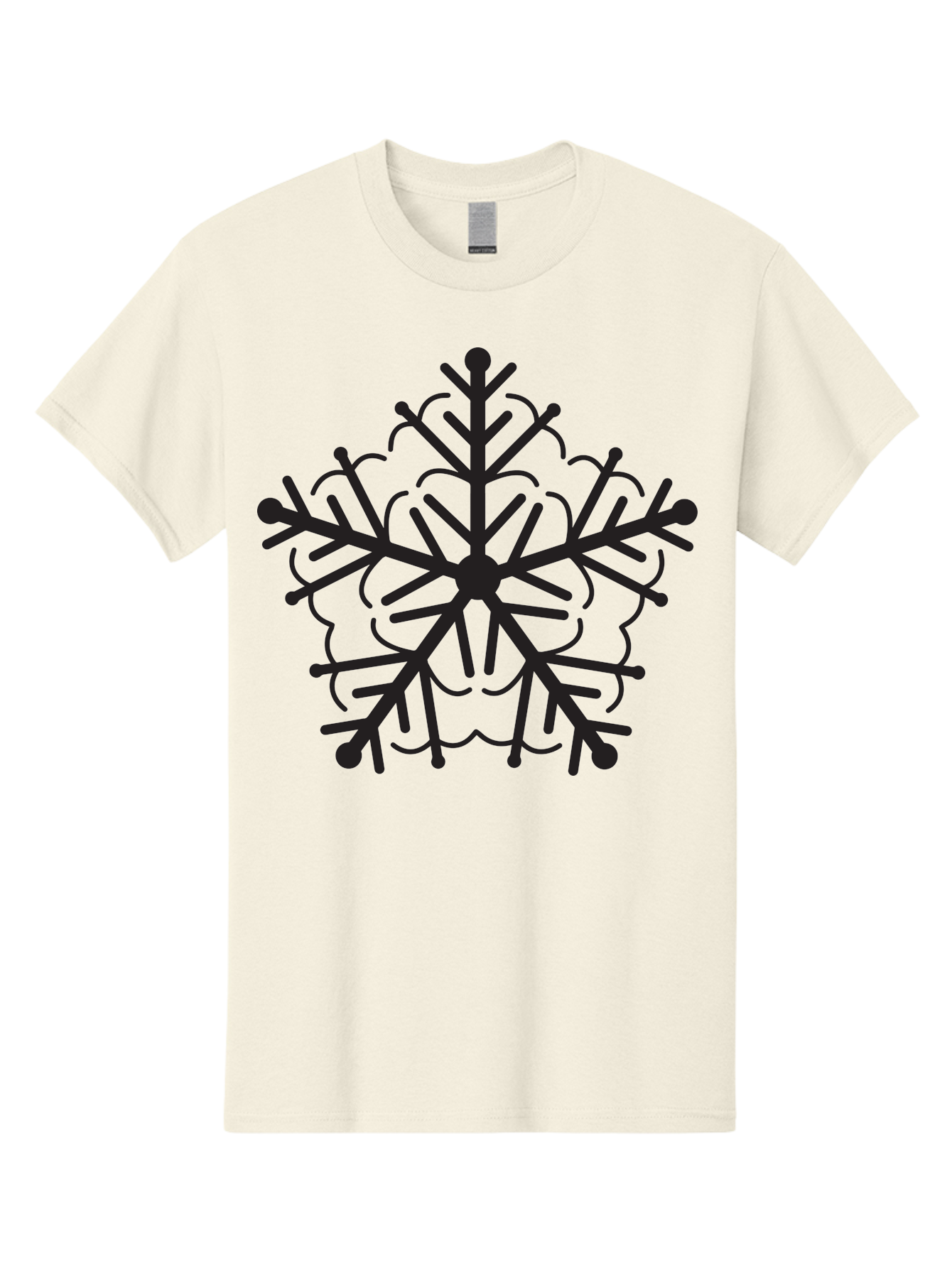 Snowflake-5 Men'S Graphic Tee, 100% Cotton, Comfortable Casual Summer Wear, Machine Washable, Black Snowflake, Winter Wonderland, Festive Decoration, Holiday Season, Snowy Design, Symmetrical Pattern, Frozen Frost, Icy Charm Aad171