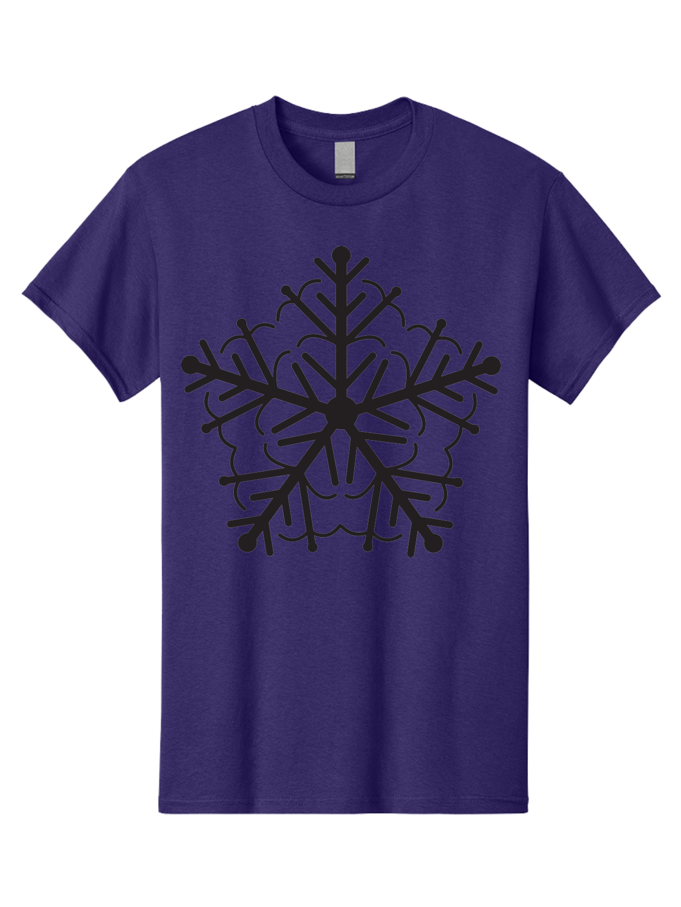 Snowflake-5 Men'S Graphic Tee, 100% Cotton, Comfortable Casual Summer Wear, Machine Washable, Black Snowflake, Winter Wonderland, Festive Decoration, Holiday Season, Snowy Design, Symmetrical Pattern, Frozen Frost, Icy Charm Aad171