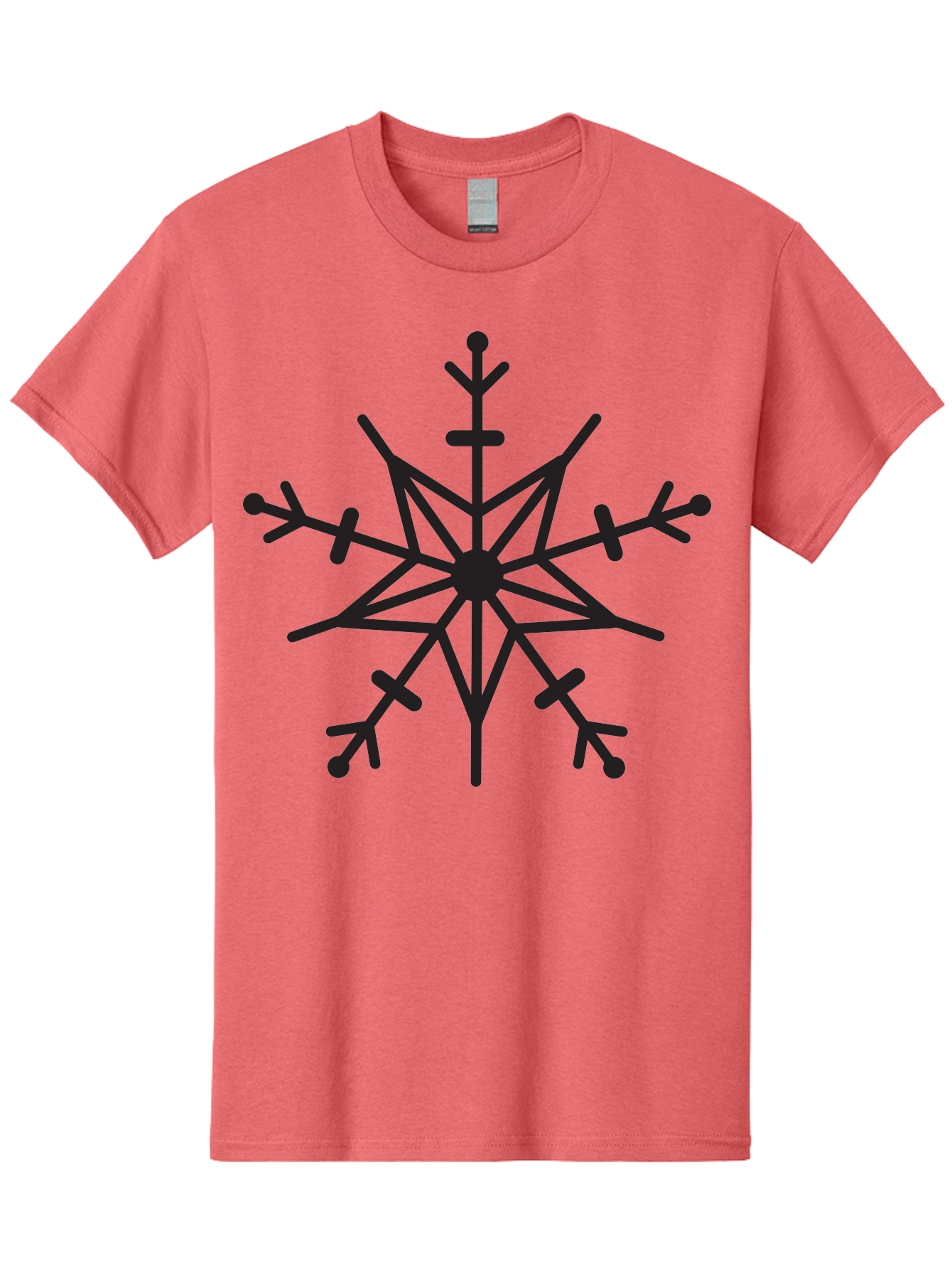 Snowflake-7 Men'S Graphic Tee, 100% Cotton, Comfortable Casual Summer Wear, Machine Washable, Snowflake Design, Geometric Pattern, Symmetrical Shape, Winter Theme, Frosty Feel, Icy Motif, Decorative Element, Stylized Snow Crystal Aad173