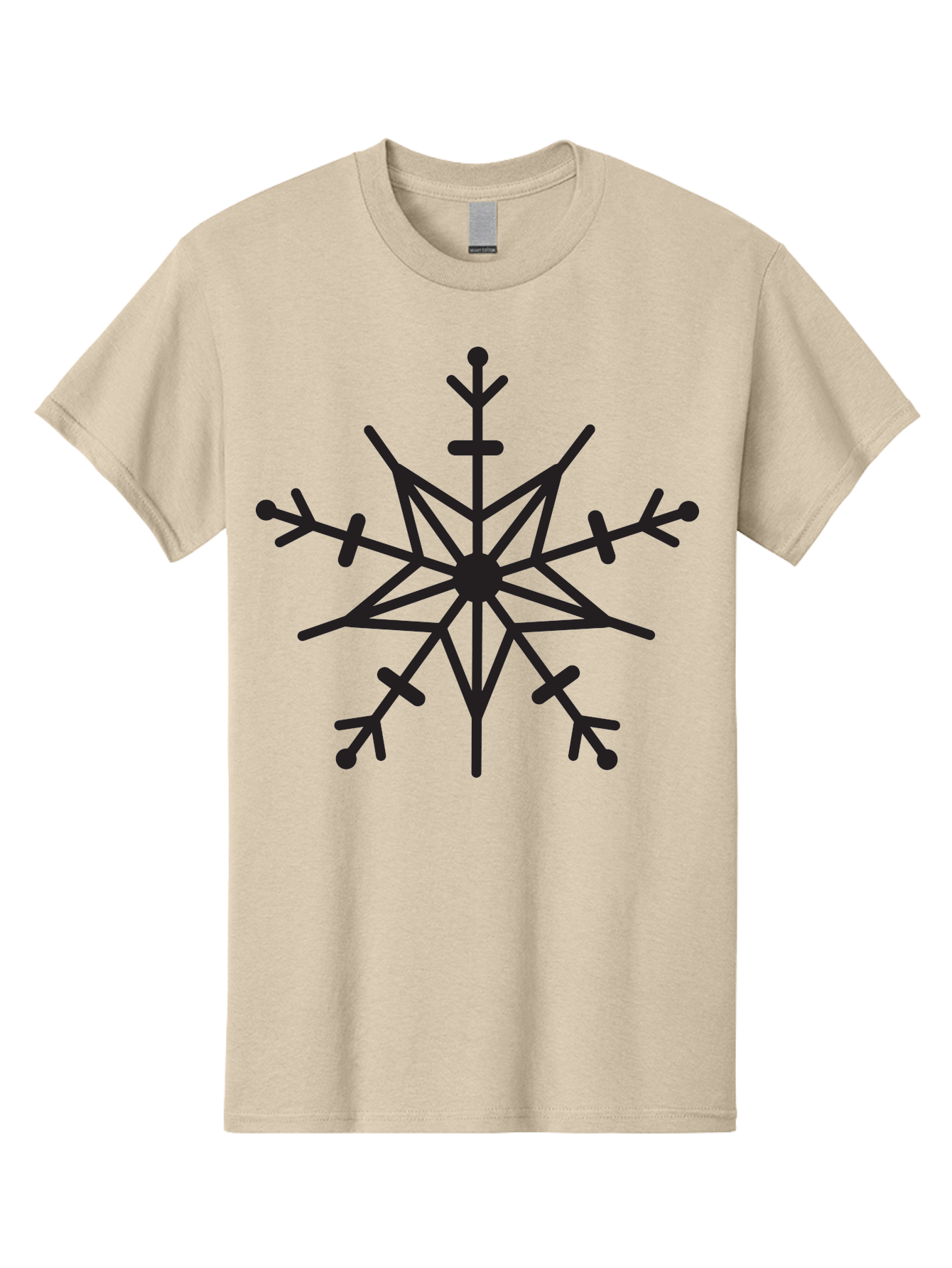 Snowflake-7 Men'S Graphic Tee, 100% Cotton, Comfortable Casual Summer Wear, Machine Washable, Snowflake Design, Geometric Pattern, Symmetrical Shape, Winter Theme, Frosty Feel, Icy Motif, Decorative Element, Stylized Snow Crystal Aad173