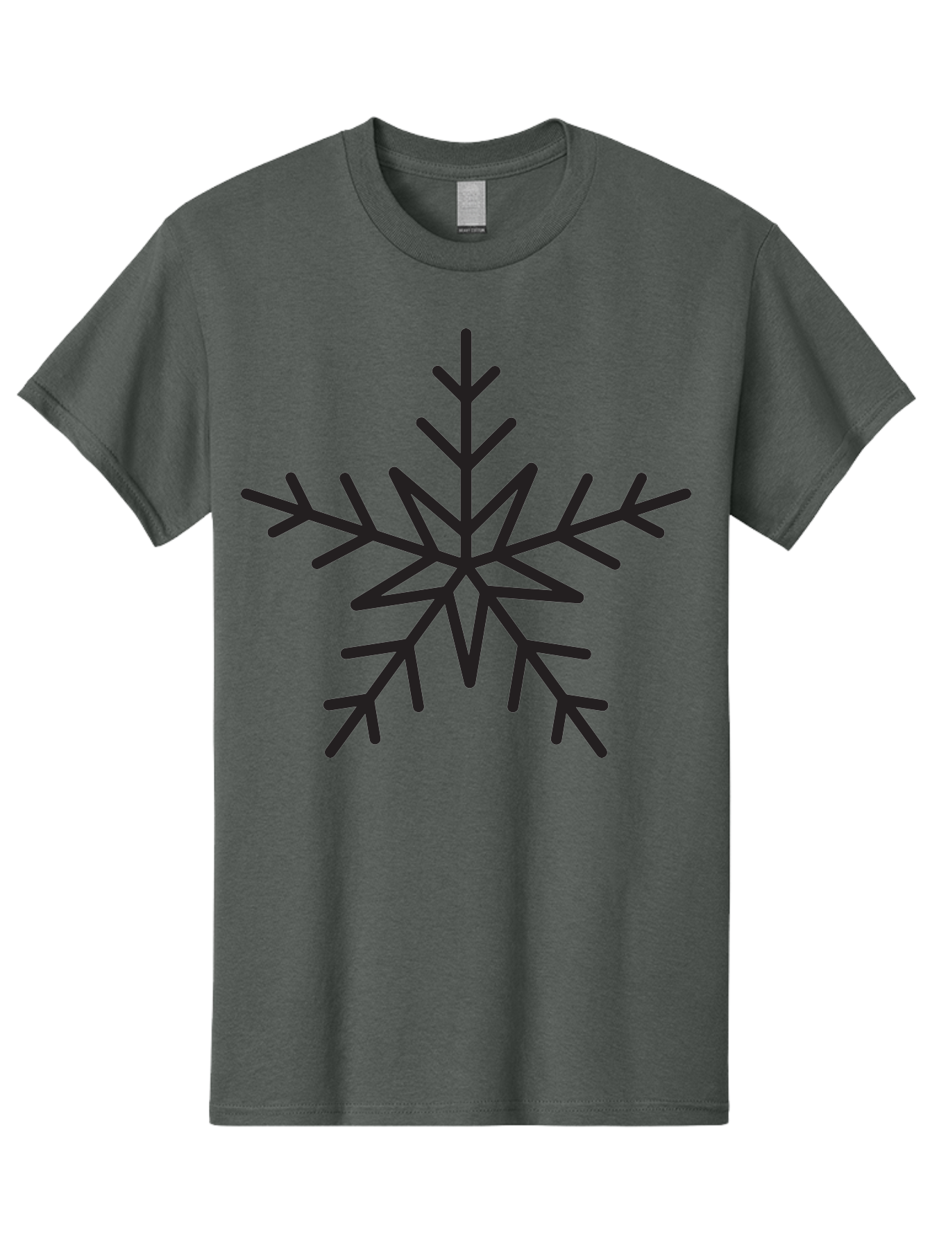 Snowflake Men'S Graphic Tee, 100% Cotton, Comfortable Casual Summer Wear, Machine Washable, Stylized Snowflake, Frosty Design, Winter Symbol, Icy Pattern, Symmetrical Shape, Simple Illustration, Minimalist Art Aad174