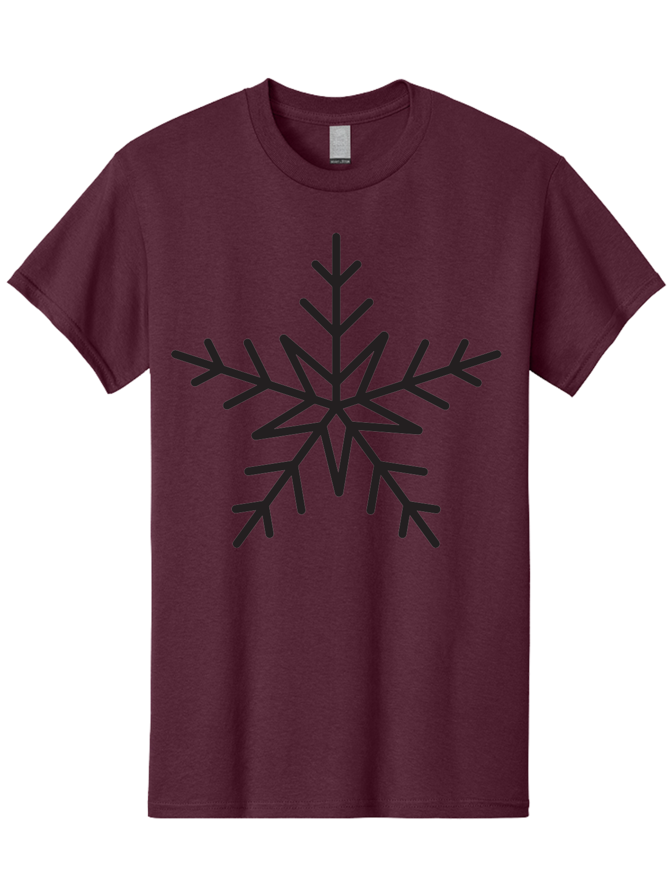 Snowflake Men'S Graphic Tee, 100% Cotton, Comfortable Casual Summer Wear, Machine Washable, Stylized Snowflake, Frosty Design, Winter Symbol, Icy Pattern, Symmetrical Shape, Simple Illustration, Minimalist Art Aad174