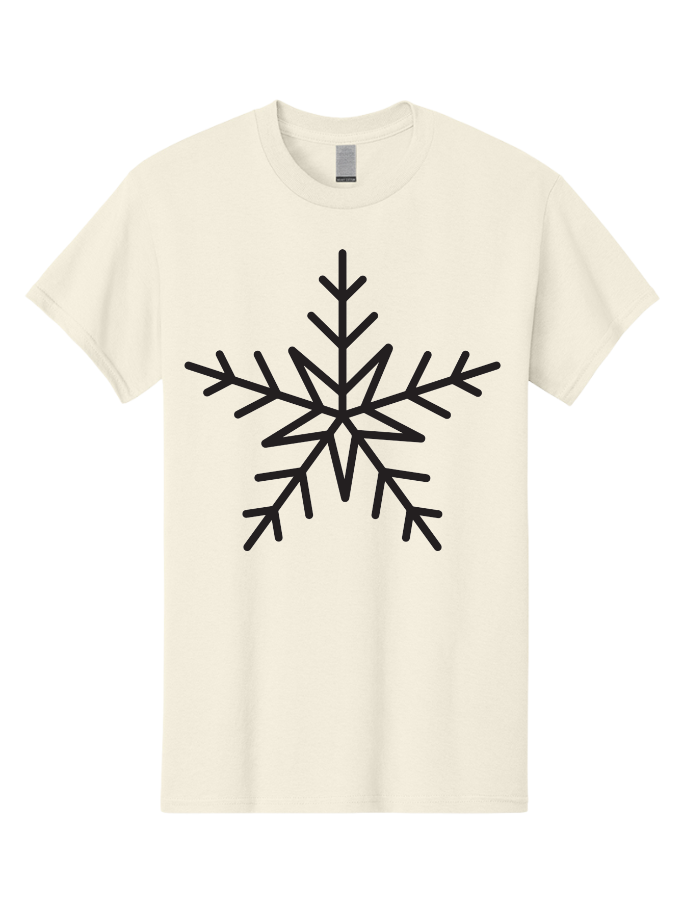 Snowflake Men'S Graphic Tee, 100% Cotton, Comfortable Casual Summer Wear, Machine Washable, Stylized Snowflake, Frosty Design, Winter Symbol, Icy Pattern, Symmetrical Shape, Simple Illustration, Minimalist Art Aad174