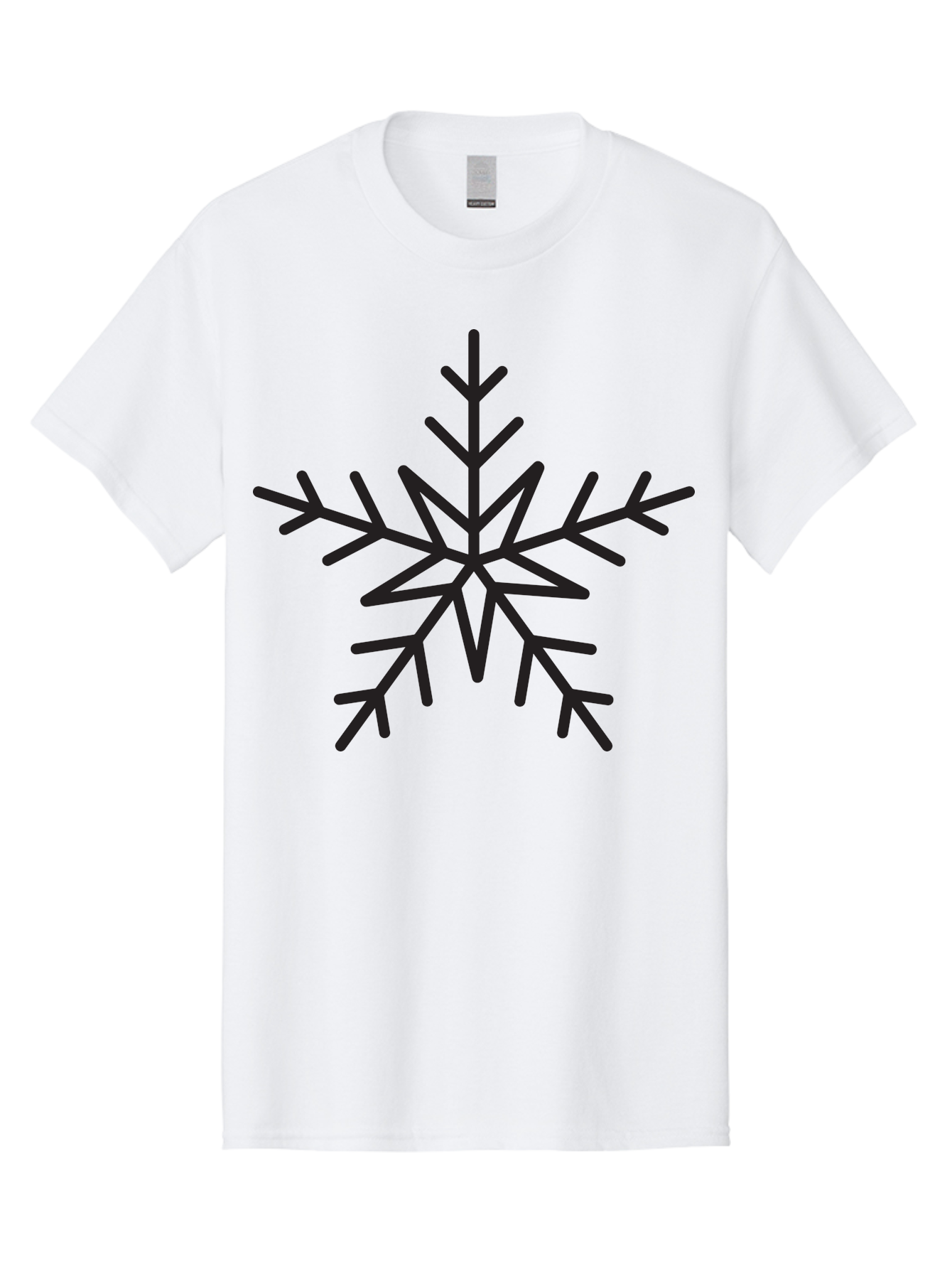 Snowflake Men'S Graphic Tee, 100% Cotton, Comfortable Casual Summer Wear, Machine Washable, Stylized Snowflake, Frosty Design, Winter Symbol, Icy Pattern, Symmetrical Shape, Simple Illustration, Minimalist Art Aad174