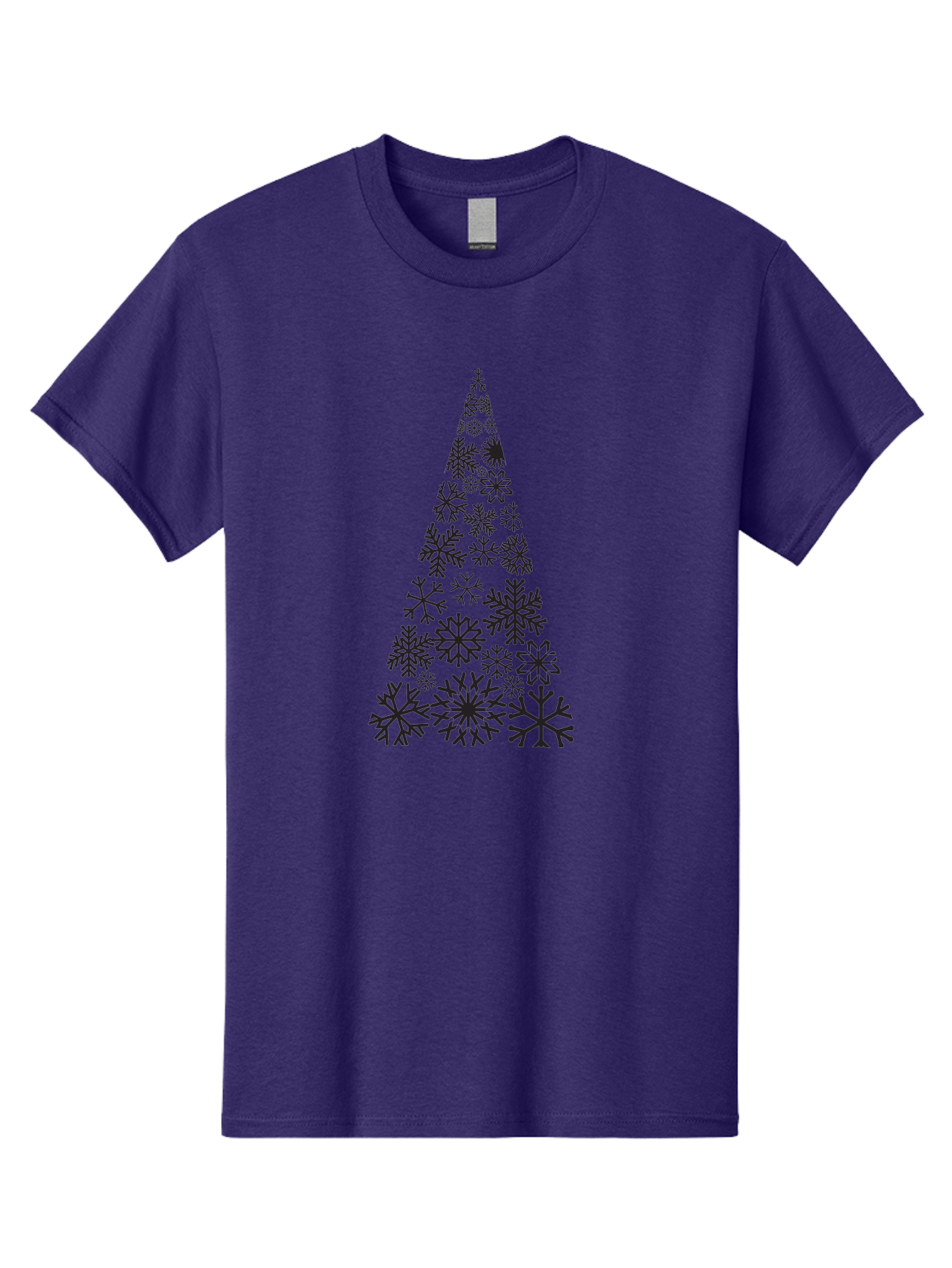 Snowflakes-Christmas-Tree Men'S Graphic Tee, 100% Cotton, Comfortable Casual Summer Wear, Machine Washable, Snowflake Christmas Tree, Festive Design, Winter Wonderland, Holiday Graphics, Seasonal Decor, Christmas Tree Silhouette, Snowflakes, Aad175