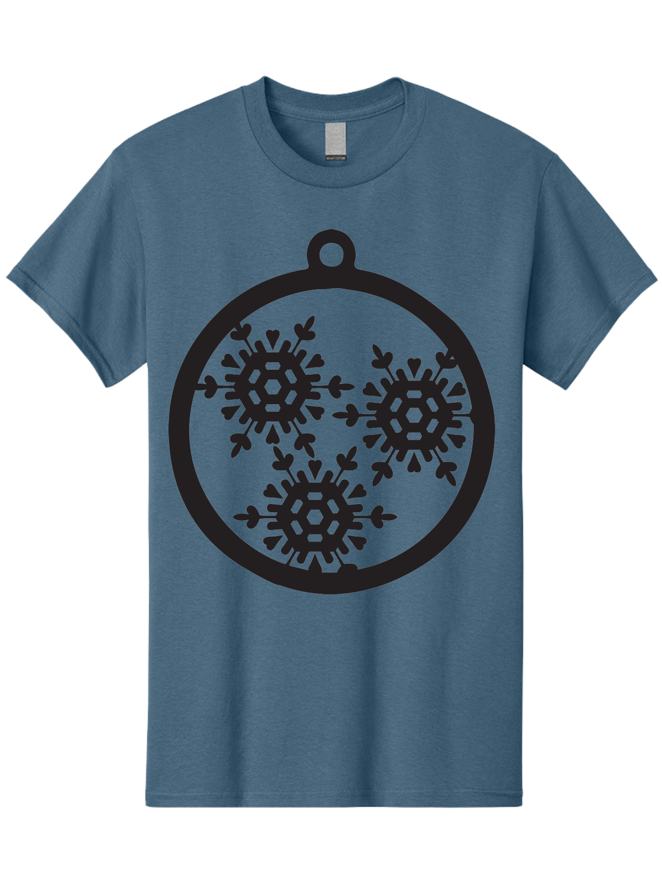 Snowflakes-Ornament-1 Men'S Graphic Tee, 100% Cotton, Comfortable Casual Summer Wear, Machine Washable, Snowflakes In Ornament, Winter Decorations, Festive Designs, Holiday Ornaments, Christmas Decor, Snowy Themes, Decorative Cutouts, Aad176