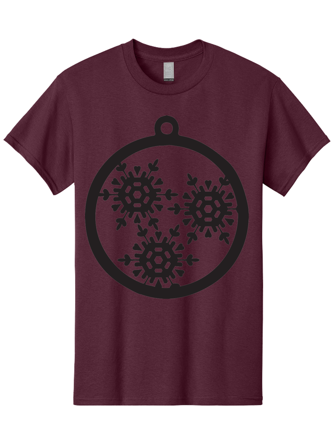 Snowflakes-Ornament-1 Men'S Graphic Tee, 100% Cotton, Comfortable Casual Summer Wear, Machine Washable, Snowflakes In Ornament, Winter Decorations, Festive Designs, Holiday Ornaments, Christmas Decor, Snowy Themes, Decorative Cutouts, Aad176