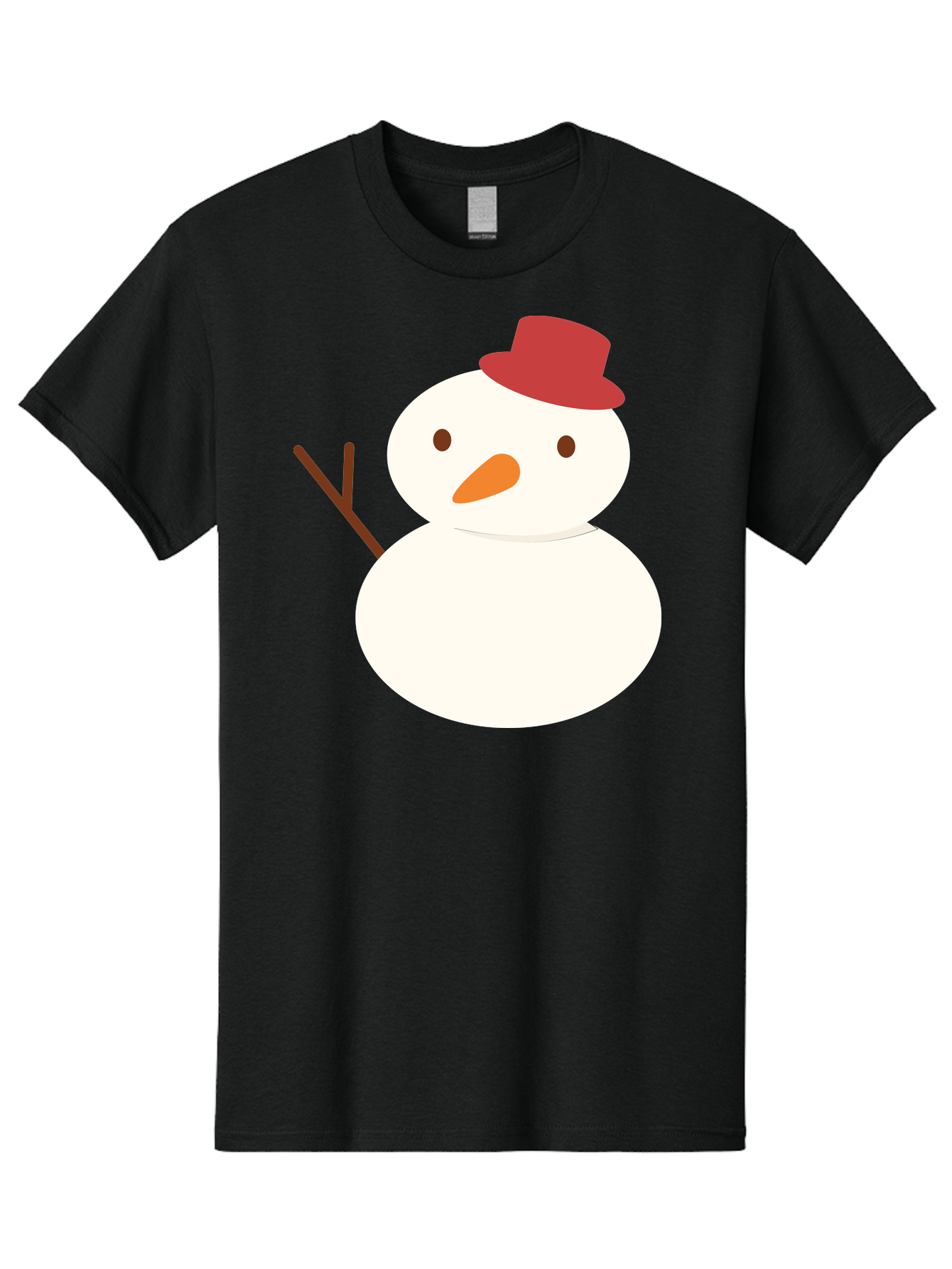 Snowman Men'S Graphic Tee, 100% Cotton, Comfortable Casual Summer Wear, Machine Washable, Snowman Character, Winter Icon, Snowman Illustration, Red Hat, Orange Nose, Stick Arms, Cartoon Snowman, Frosty Friend, Simple Snowman Design, Aad181