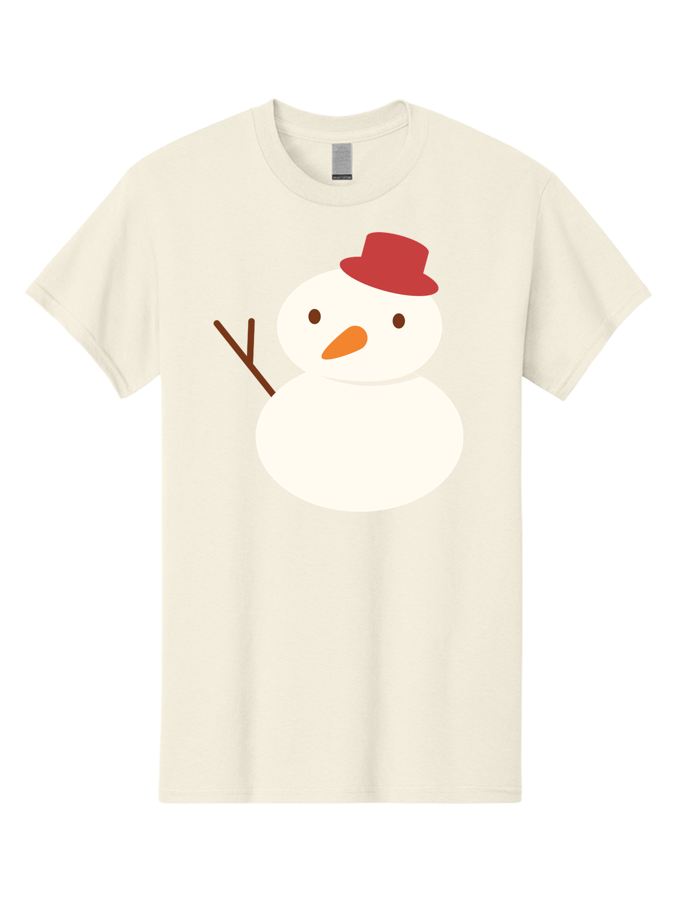 Snowman Men'S Graphic Tee, 100% Cotton, Comfortable Casual Summer Wear, Machine Washable, Snowman Character, Winter Icon, Snowman Illustration, Red Hat, Orange Nose, Stick Arms, Cartoon Snowman, Frosty Friend, Simple Snowman Design, Aad181