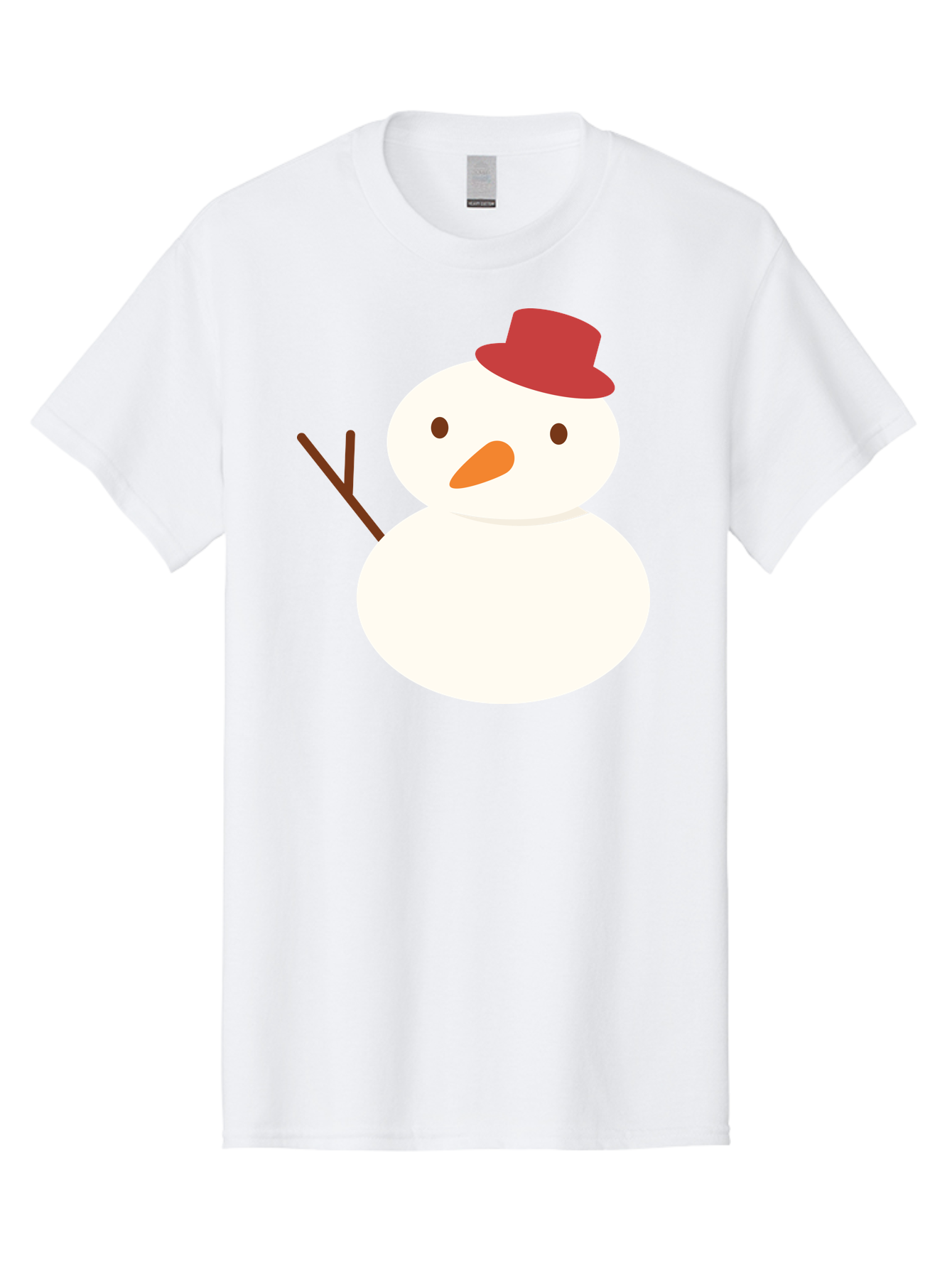 Snowman Men'S Graphic Tee, 100% Cotton, Comfortable Casual Summer Wear, Machine Washable, Snowman Character, Winter Icon, Snowman Illustration, Red Hat, Orange Nose, Stick Arms, Cartoon Snowman, Frosty Friend, Simple Snowman Design, Aad181