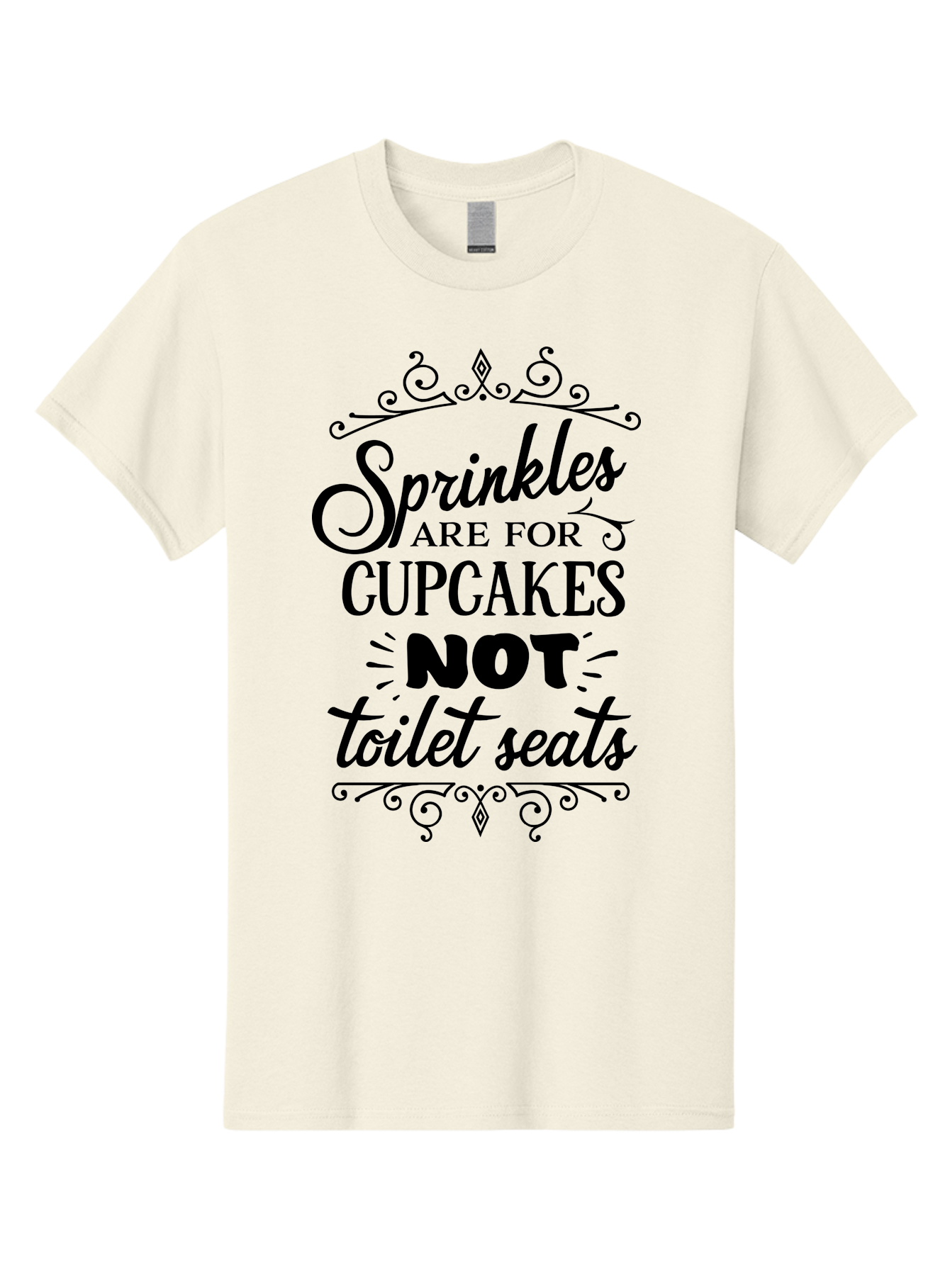 Sprinkles-Are-For-Cupcakes-Not-Toilet-Seats Men'S Graphic Tee, 100% Cotton, Comfortable Casual Summer Wear, Machine Washable, Funny Quote, Quirky Humor, Bathroom Decor, Cupcake Love, Sprinkle Theme, Toilet Humor, Cute Sign, Baking Humor, Aad193