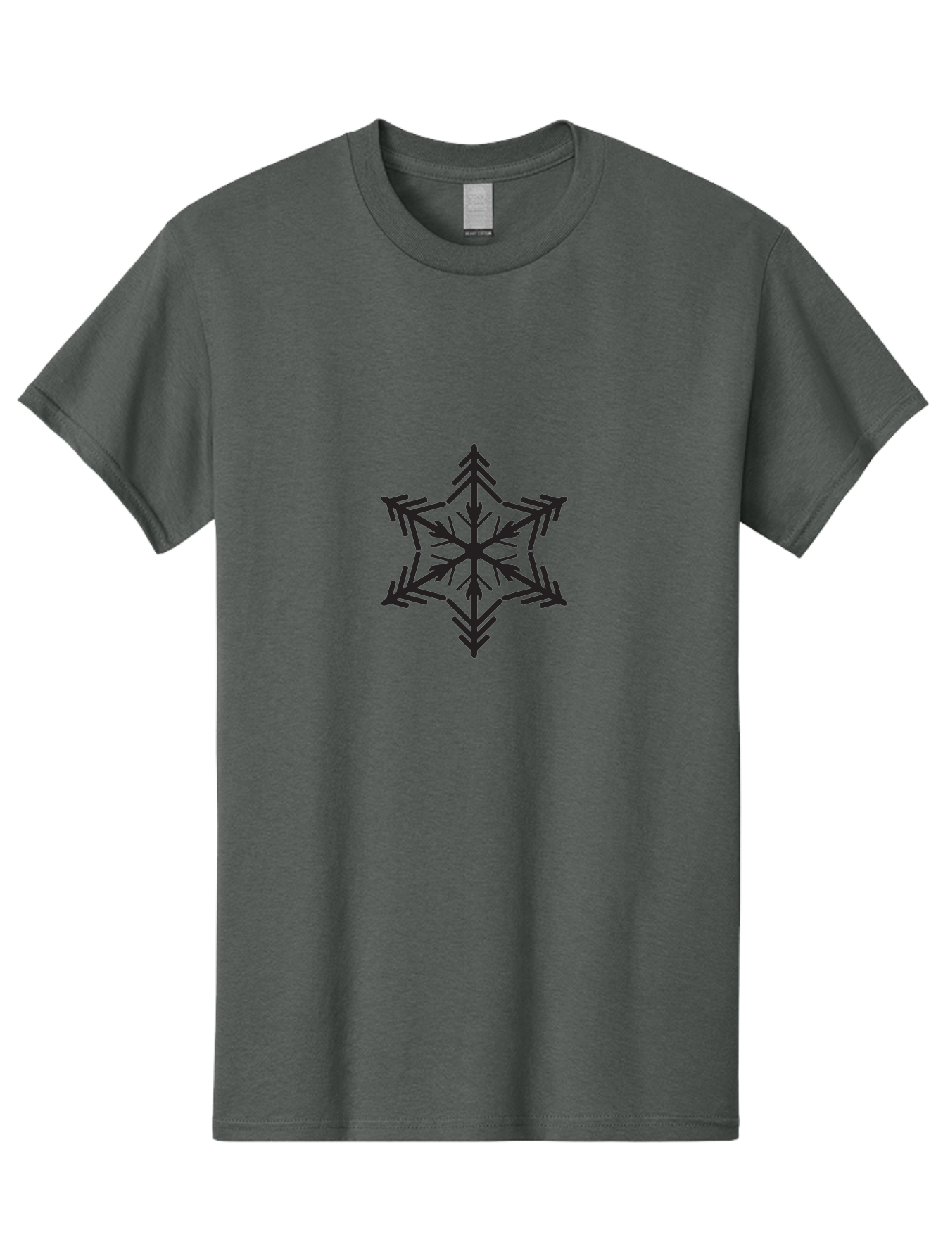 Star-Logo Men'S Graphic Tee, 100% Cotton, Comfortable Casual Summer Wear, Machine Washable, Geometric Shape, Snowflake Design, Symmetrical Pattern, Abstract Art, Modern Graphics, Minimalist Style, Decorative Element, Intricate Details Aad196