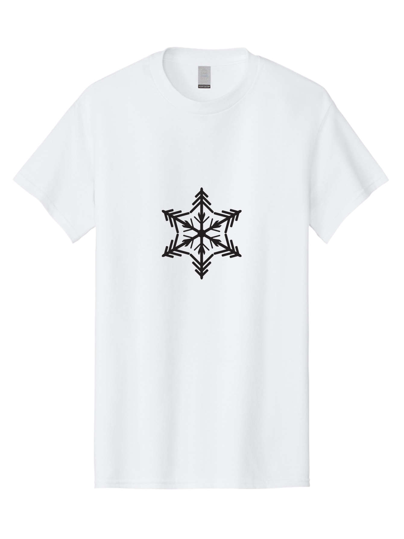 Star-Logo Men'S Graphic Tee, 100% Cotton, Comfortable Casual Summer Wear, Machine Washable, Geometric Shape, Snowflake Design, Symmetrical Pattern, Abstract Art, Modern Graphics, Minimalist Style, Decorative Element, Intricate Details Aad196
