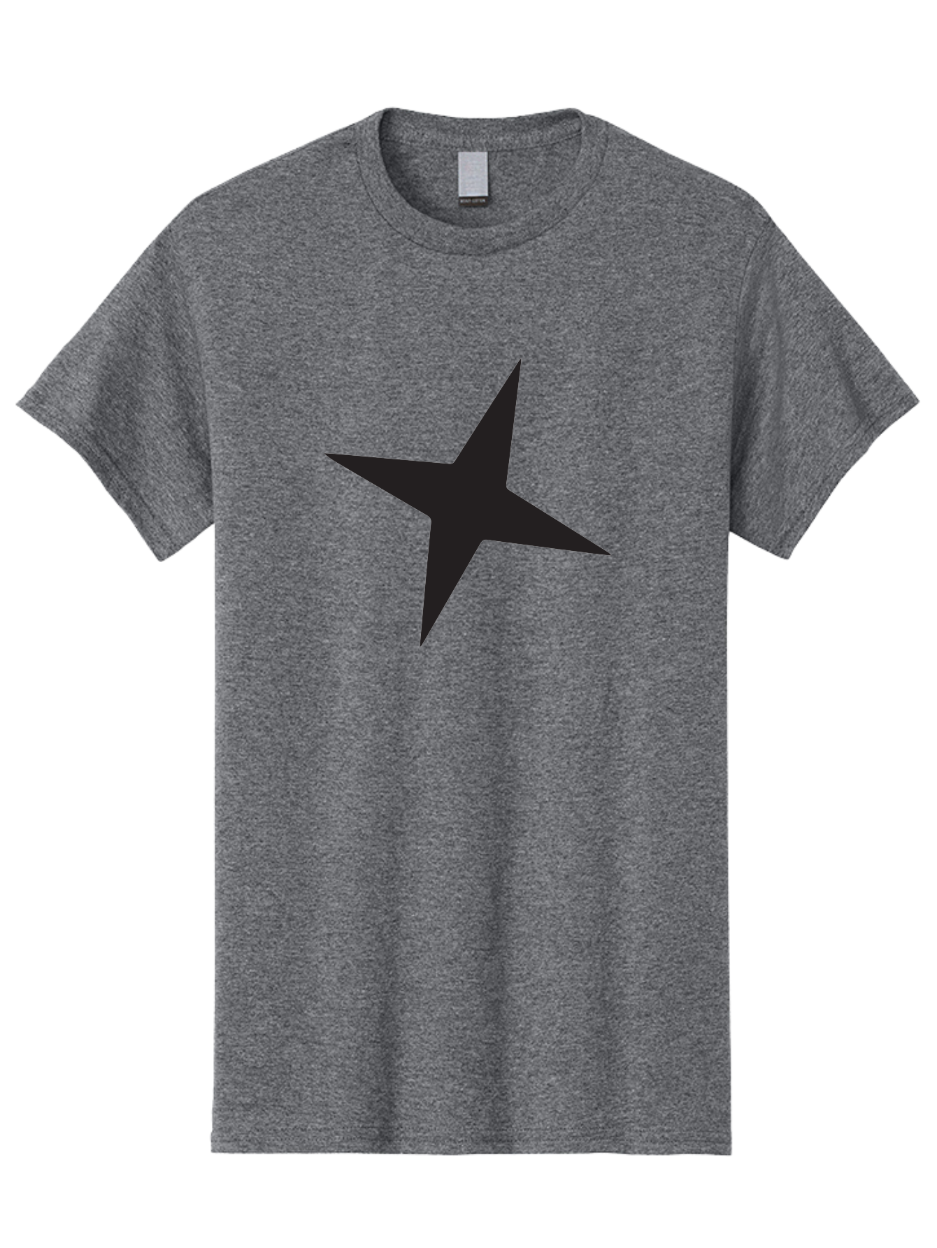Star Men'S Graphic Tee, 100% Cotton, Comfortable Casual Summer Wear, Machine Washable, Simple Star, Black Silhouette, Five-Pointed Star, Minimalist Design, Bold Shape, Graphic Icon, Celestial Symbol Aad200