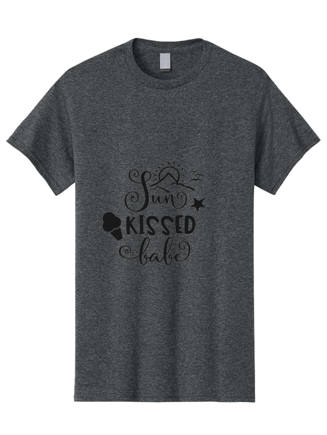Sun-Kissed-Babe Men'S Graphic Tee, 100% Cotton, Comfortable Casual Summer Wear, Machine Washable, Sun Kissed, Summer Vibes, Ice Cream Design, Whimsical Typography, Star Symbol, Sun Illustration, Babe Quote, Sweet Treats, Sunshine, Aad208