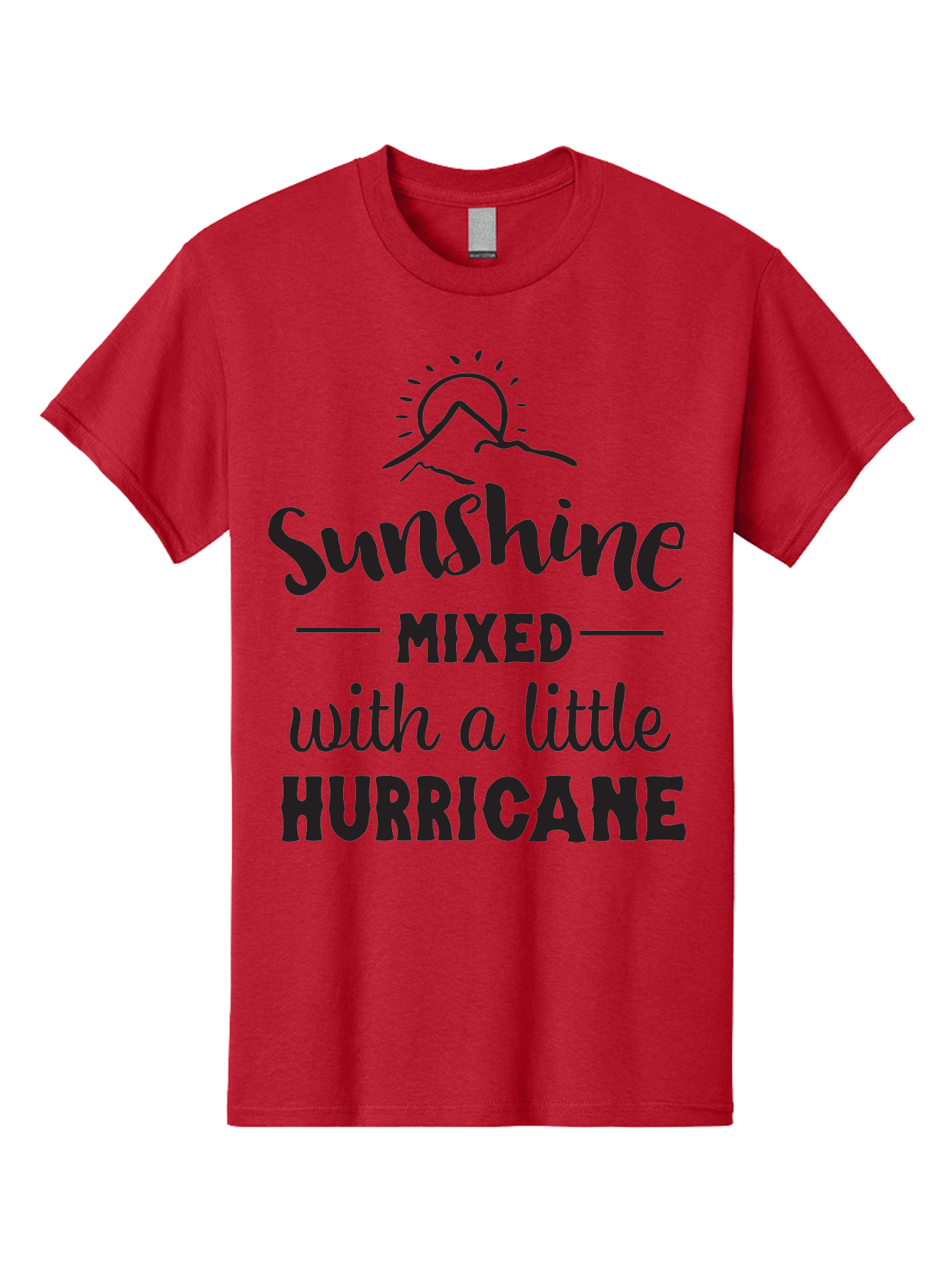 Sunshine-Mixed-With-A-Little-Hurricane Men'S Graphic Tee, 100% Cotton, Comfortable Casual Summer Wear, Machine Washable, Sunshine Mixed With Hurricane, Contrasting Personalities, Strong Personality, Inspirational Quote, Life'S Balance, Aad209