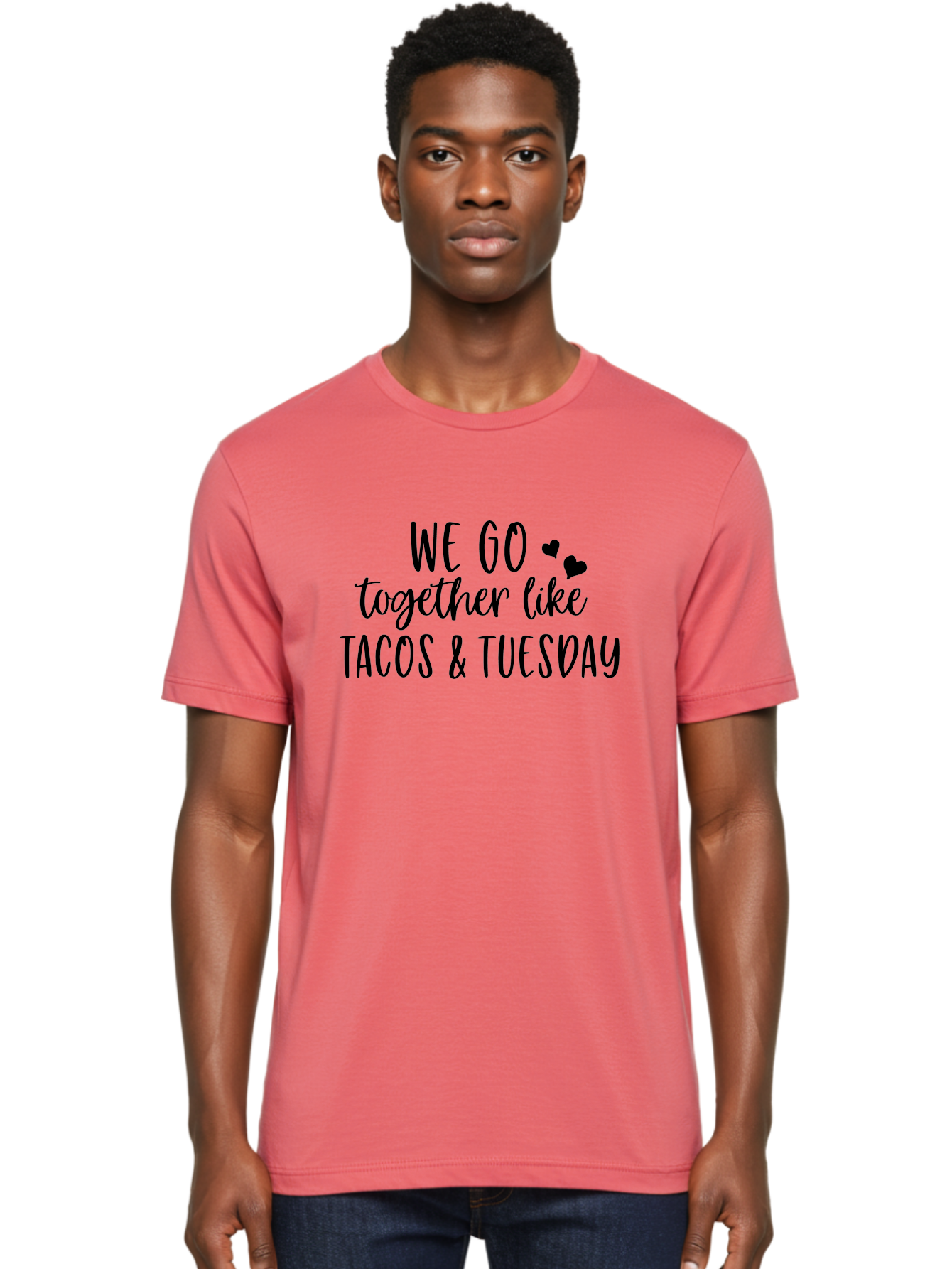 Tacos-Tuesday Men'S Graphic Tee, 100% Cotton, Comfortable Casual Summer Wear, Machine Washable, Tacos, Tuesday, Love Quote, Funny Quote, Couple Quote, Mexican Food, Heart, Quote Aad221