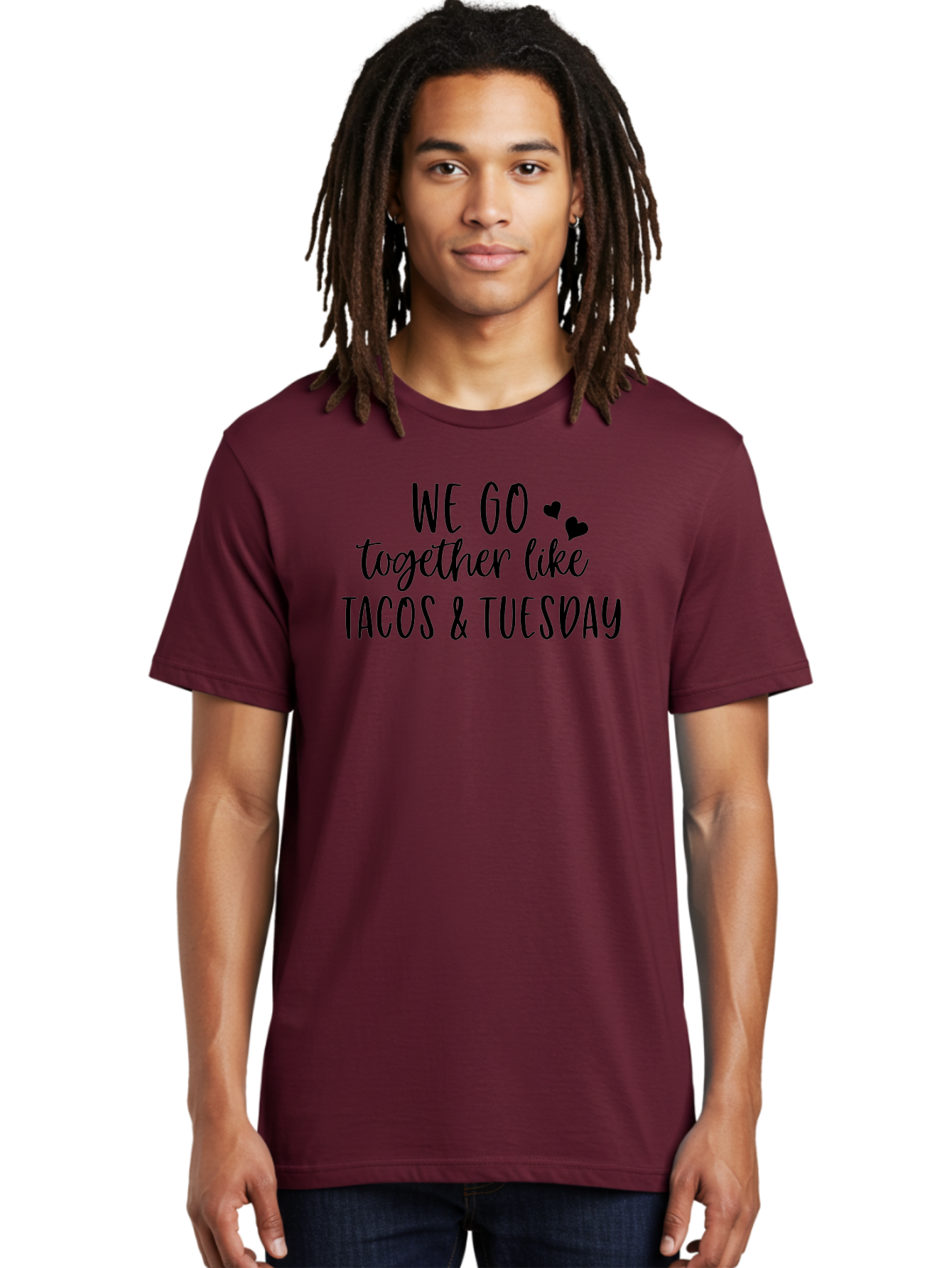 Tacos-Tuesday Men'S Graphic Tee, 100% Cotton, Comfortable Casual Summer Wear, Machine Washable, Tacos, Tuesday, Love Quote, Funny Quote, Couple Quote, Mexican Food, Heart, Quote Aad221