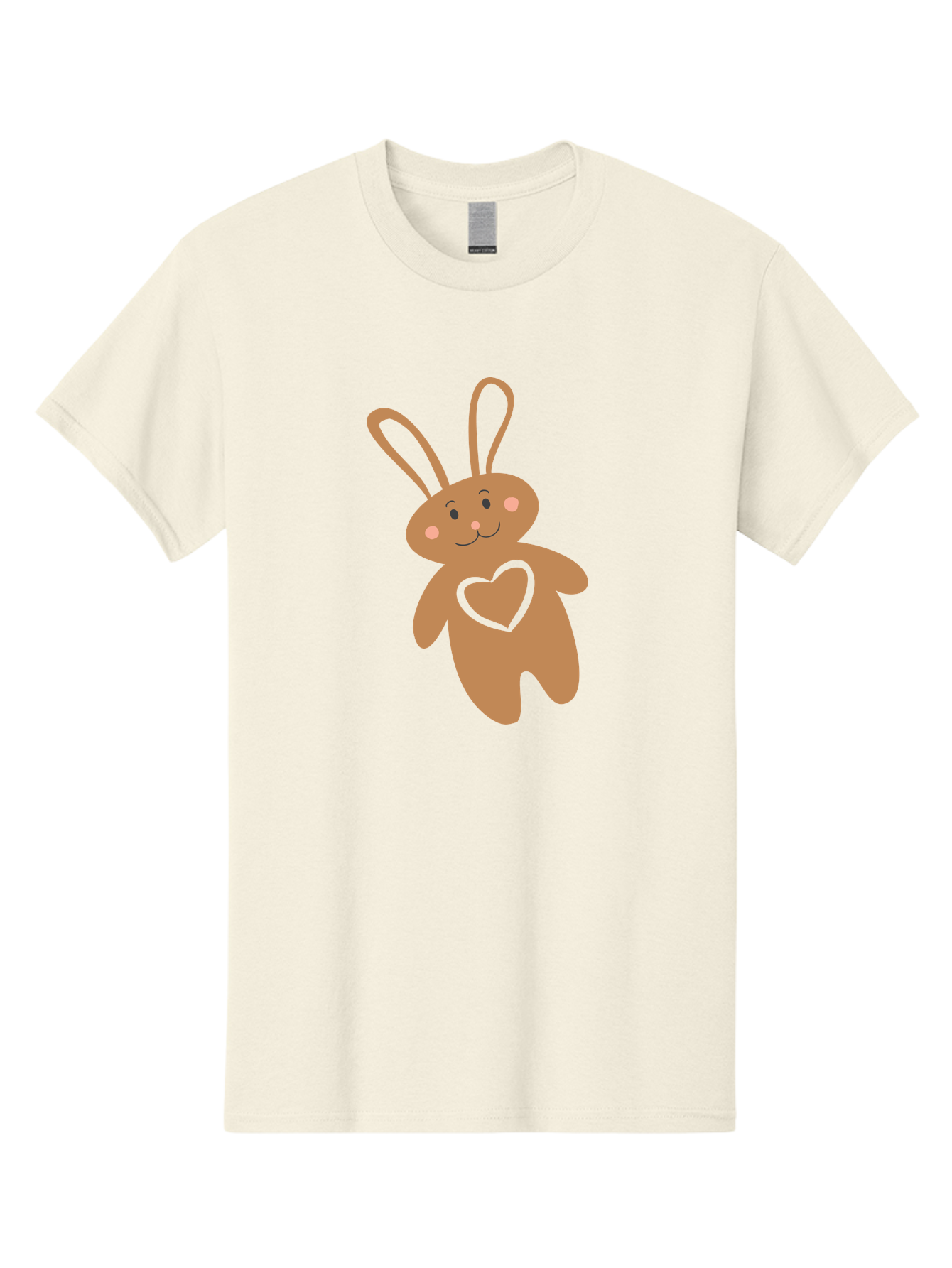Teddy-Bunny Men'S Graphic Tee, 100% Cotton, Comfortable Casual Summer Wear, Machine Washable, Teddy Bear, Bunny, Heart, Cute, Cartoon, Digital Art, Nursery, Kawaii, Love, Friendship, Adorable Aad226