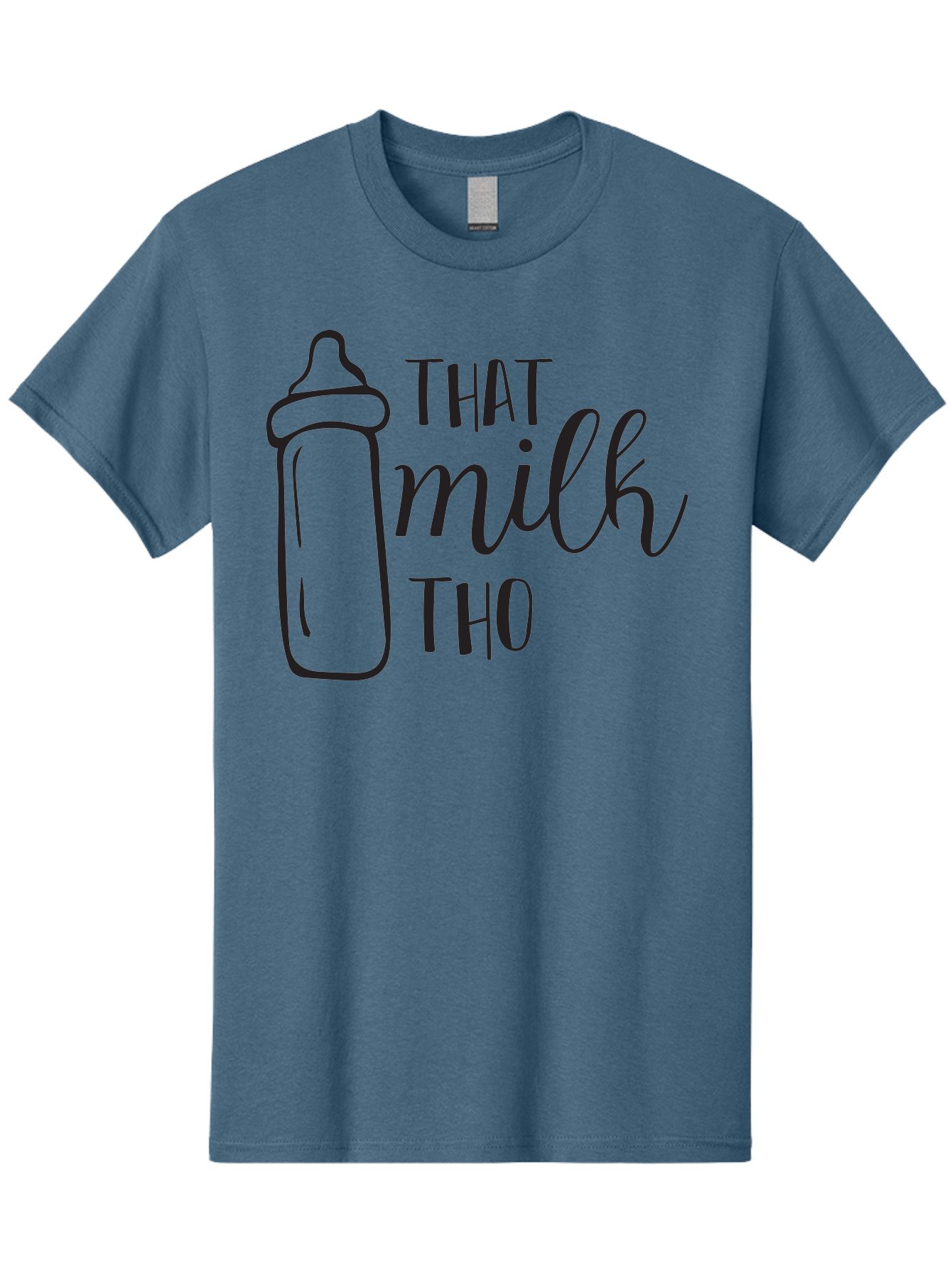 That-Milk-Tho Men'S Graphic Tee, 100% Cotton, Comfortable Casual Summer Wear, Machine Washable, Baby Bottle, Milk Bottle, Funny Quote, Mom Humor, Parenting Jokes, Cute Baby Accessories, Nursery Decor, Playful Sayings, Childbirth, Aad228