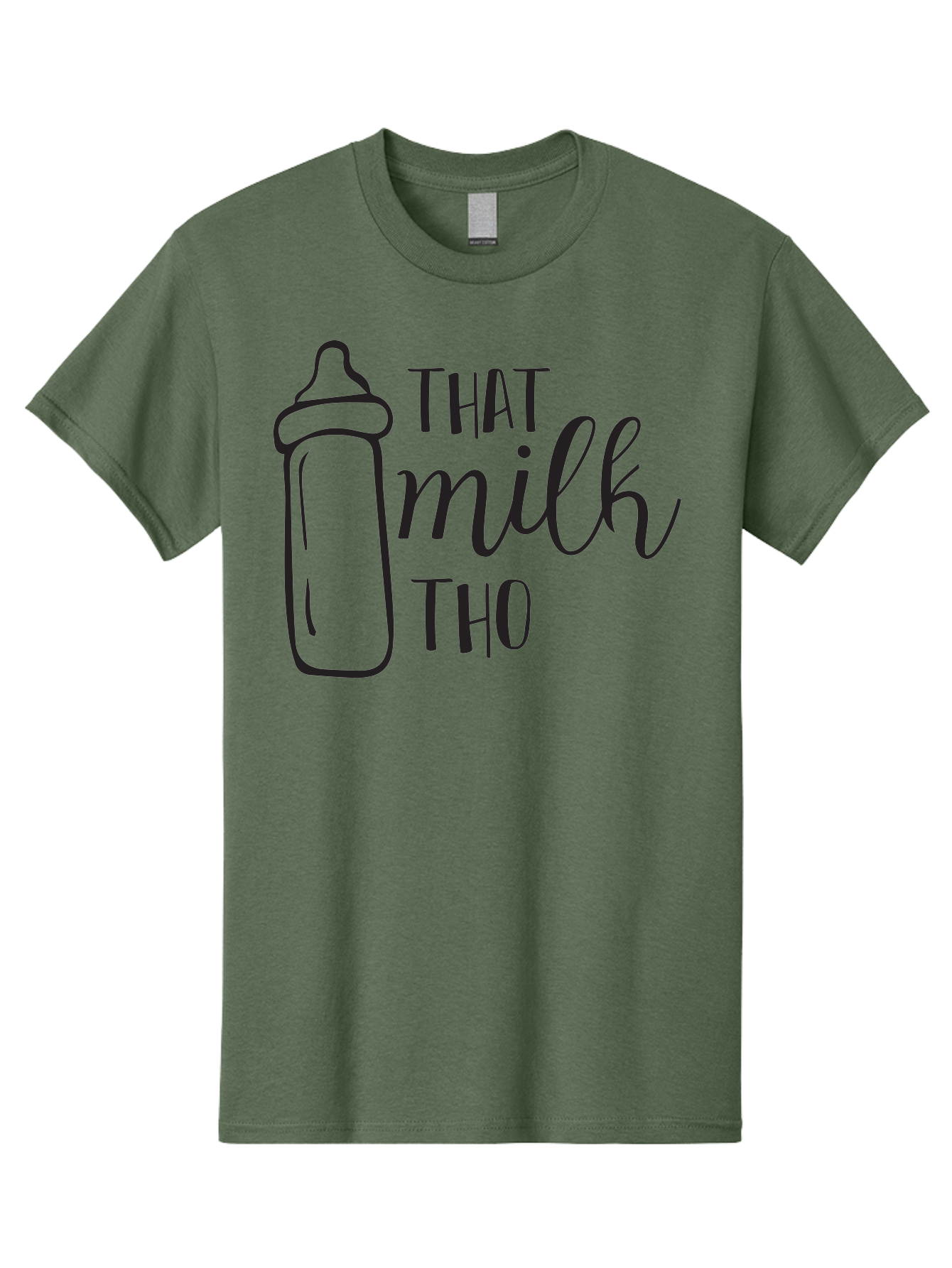 That-Milk-Tho Men'S Graphic Tee, 100% Cotton, Comfortable Casual Summer Wear, Machine Washable, Baby Bottle, Milk Bottle, Funny Quote, Mom Humor, Parenting Jokes, Cute Baby Accessories, Nursery Decor, Playful Sayings, Childbirth, Aad228