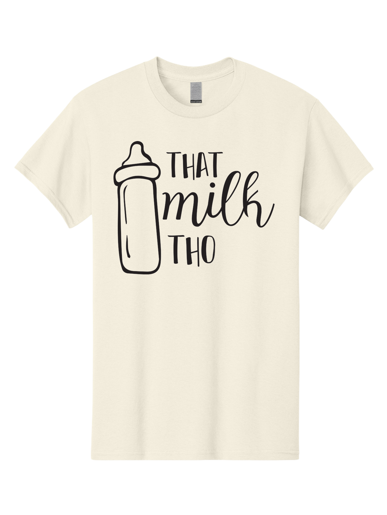 That-Milk-Tho Men'S Graphic Tee, 100% Cotton, Comfortable Casual Summer Wear, Machine Washable, Baby Bottle, Milk Bottle, Funny Quote, Mom Humor, Parenting Jokes, Cute Baby Accessories, Nursery Decor, Playful Sayings, Childbirth, Aad228