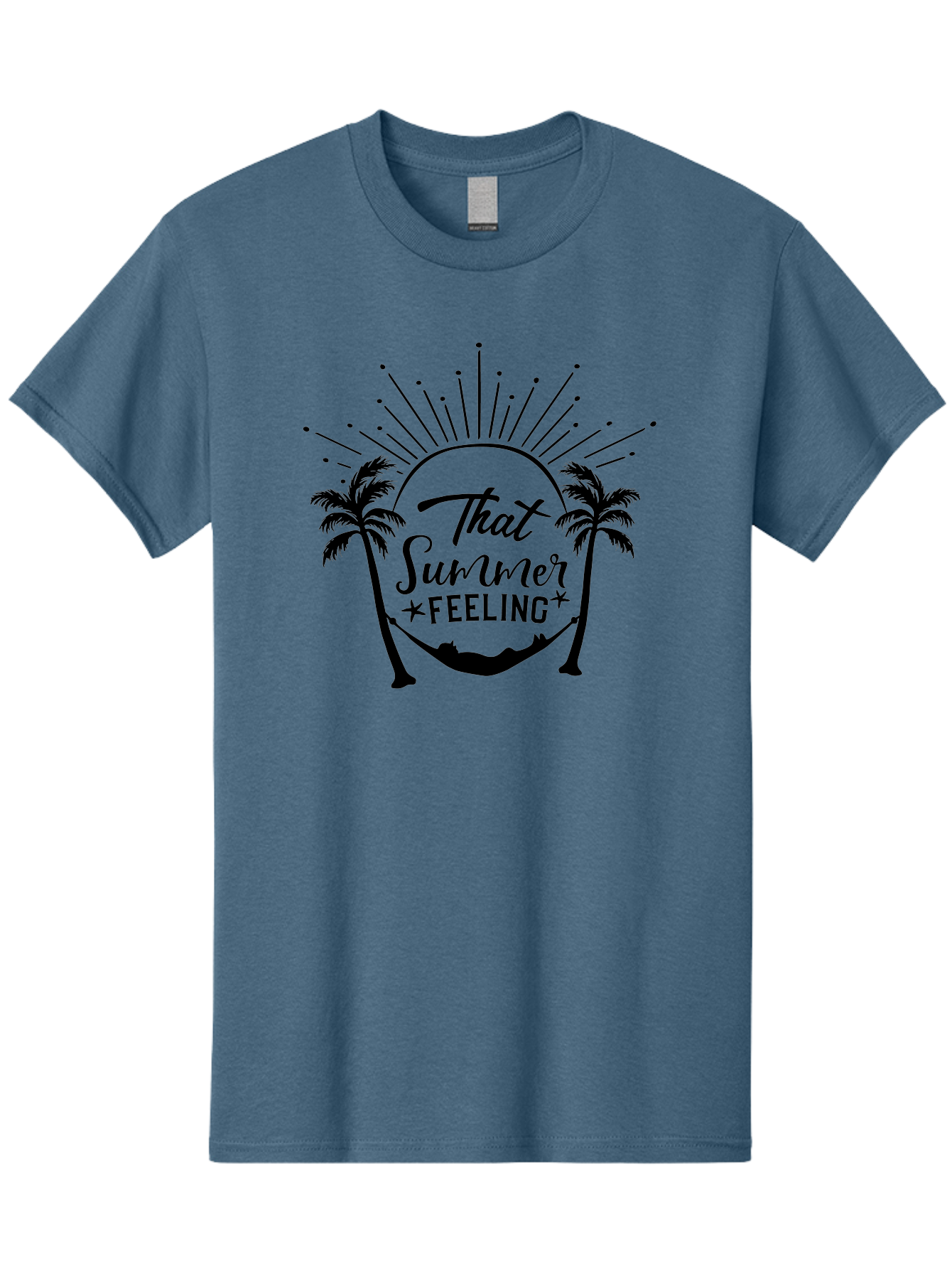 That-Summer-Feeling Men'S Graphic Tee, 100% Cotton, Comfortable Casual Summer Wear, Machine Washable, Summer Vibes, Tropical Getaway, Hammock Relaxation, Palm Trees, Vacation Mode, Summertime Fun, Feel-Good Atmosphere, Sunshine Aad229