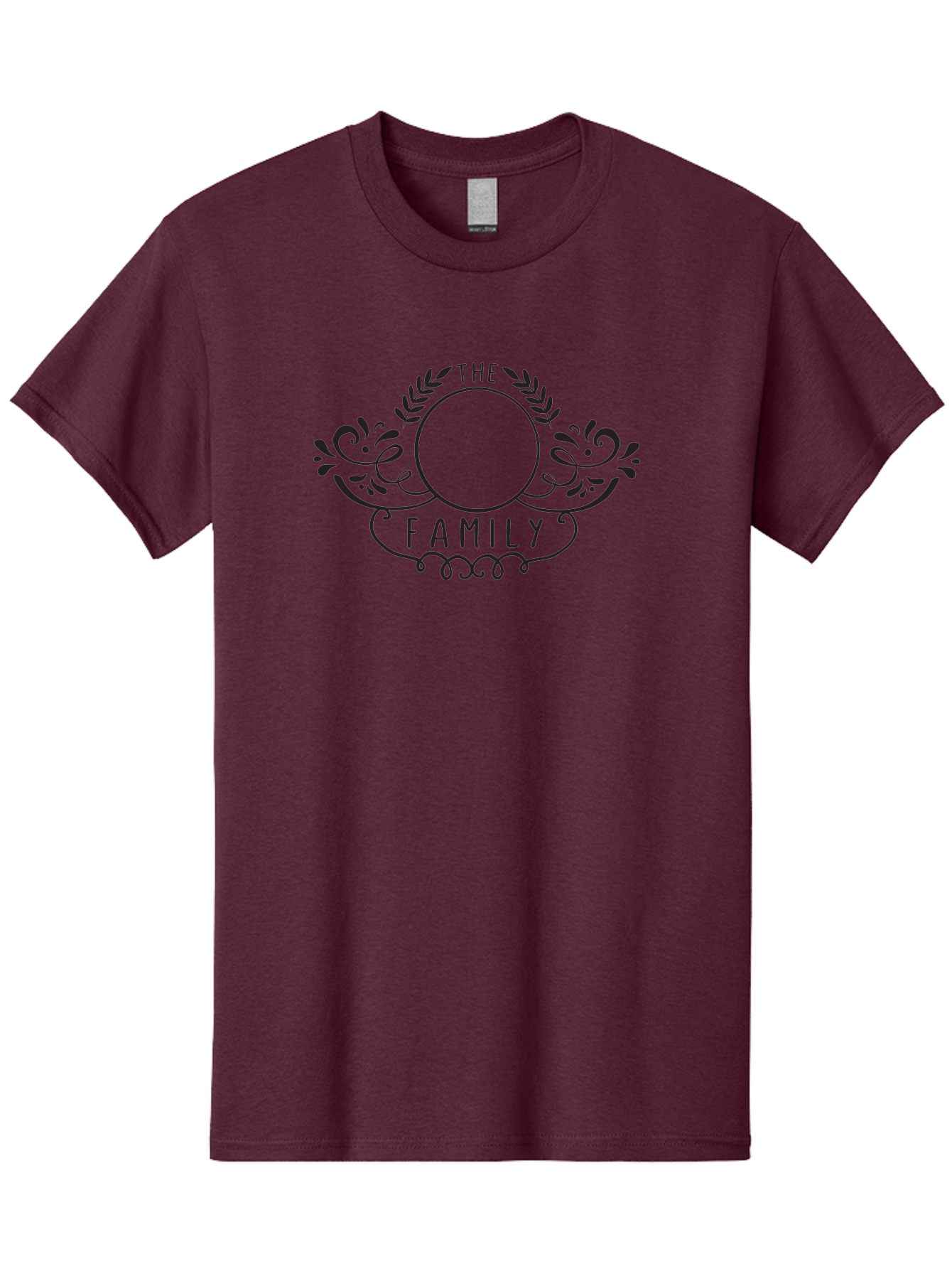 The-Family-1 Men'S Graphic Tee, 100% Cotton, Comfortable Casual Summer Wear, Machine Washable, Family Emblem, Ornate Design, Floral Patterns, Decorative Typography, Vintage Style, Personalized Crest, Custom Monogram, Floral Wreath, Aad232