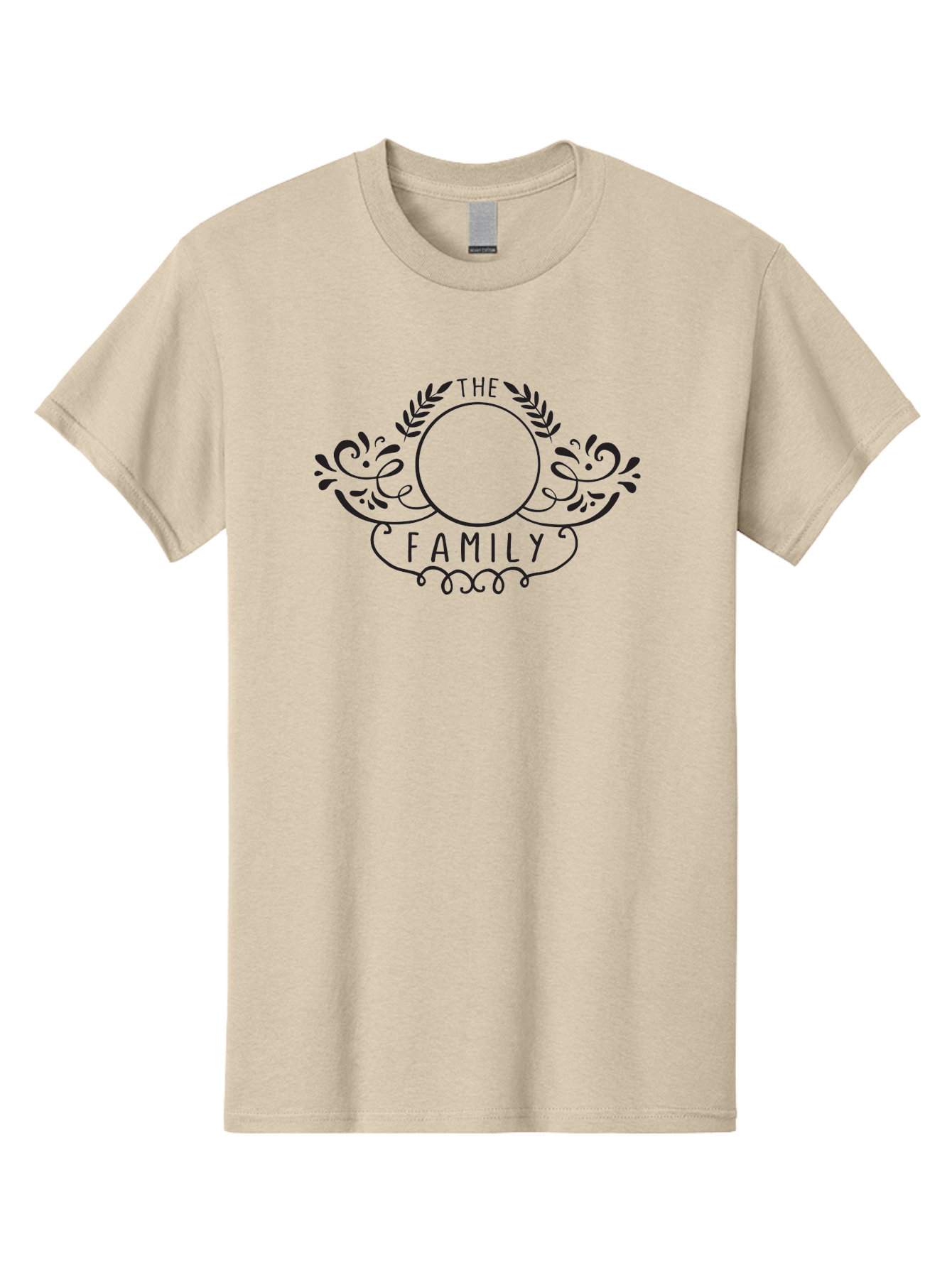 The-Family-1 Men'S Graphic Tee, 100% Cotton, Comfortable Casual Summer Wear, Machine Washable, Family Emblem, Ornate Design, Floral Patterns, Decorative Typography, Vintage Style, Personalized Crest, Custom Monogram, Floral Wreath, Aad232