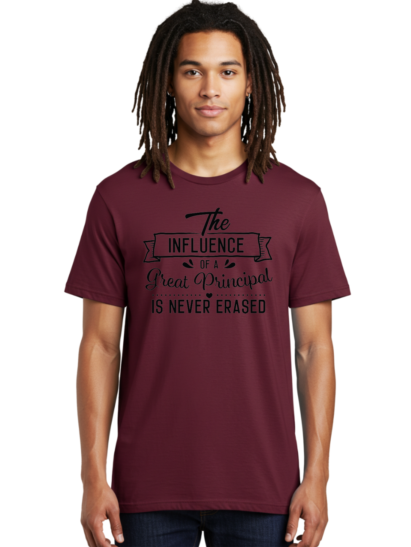 The-Influence-Of-A-Great-Principal Men'S Graphic Tee, 100% Cotton, Comfortable Casual Summer Wear, Machine Washable, School Principal Appreciation, Leadership Inspiration, Educational Influence, Motivational Quote, Teacher Appreciation, Aad234
