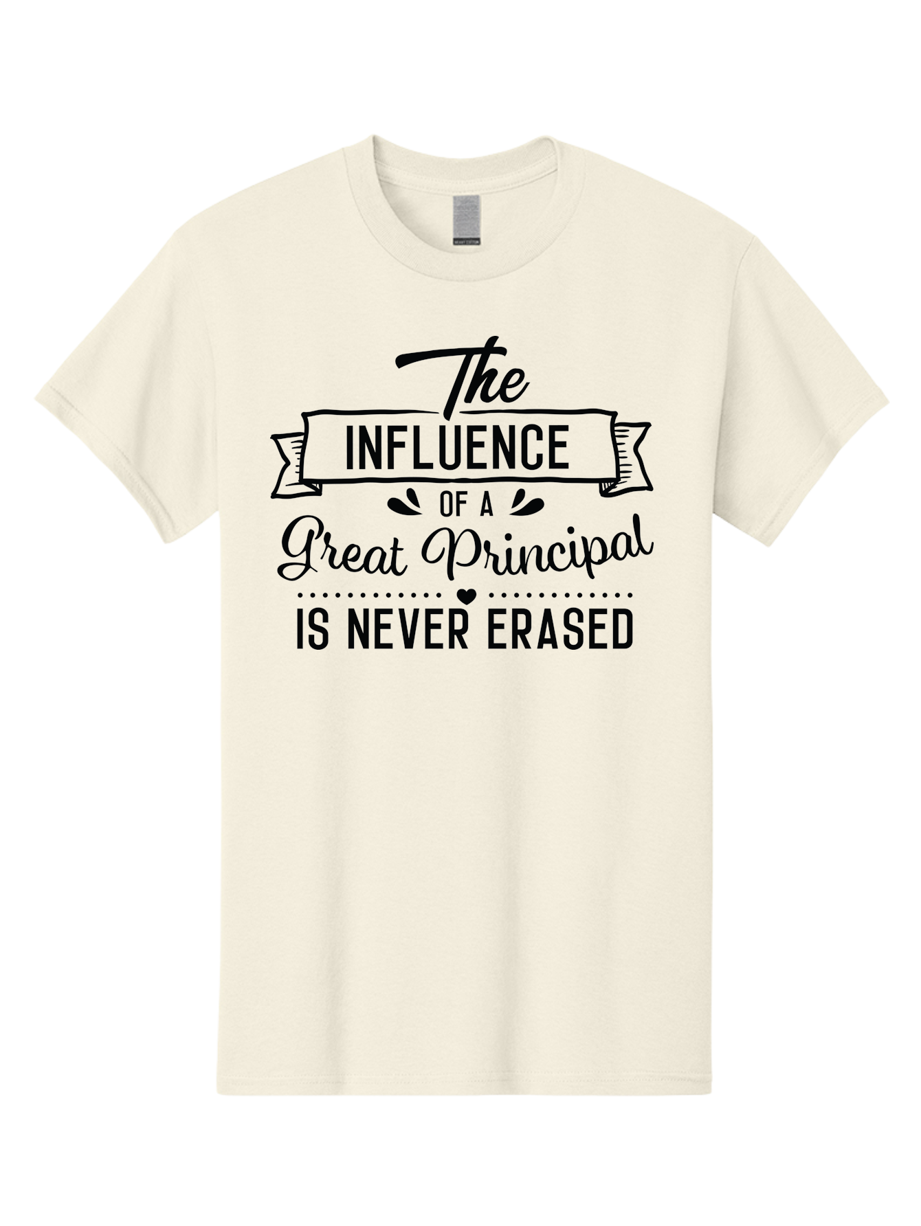 The-Influence-Of-A-Great-Principal Men'S Graphic Tee, 100% Cotton, Comfortable Casual Summer Wear, Machine Washable, School Principal Appreciation, Leadership Inspiration, Educational Influence, Motivational Quote, Teacher Appreciation, Aad234
